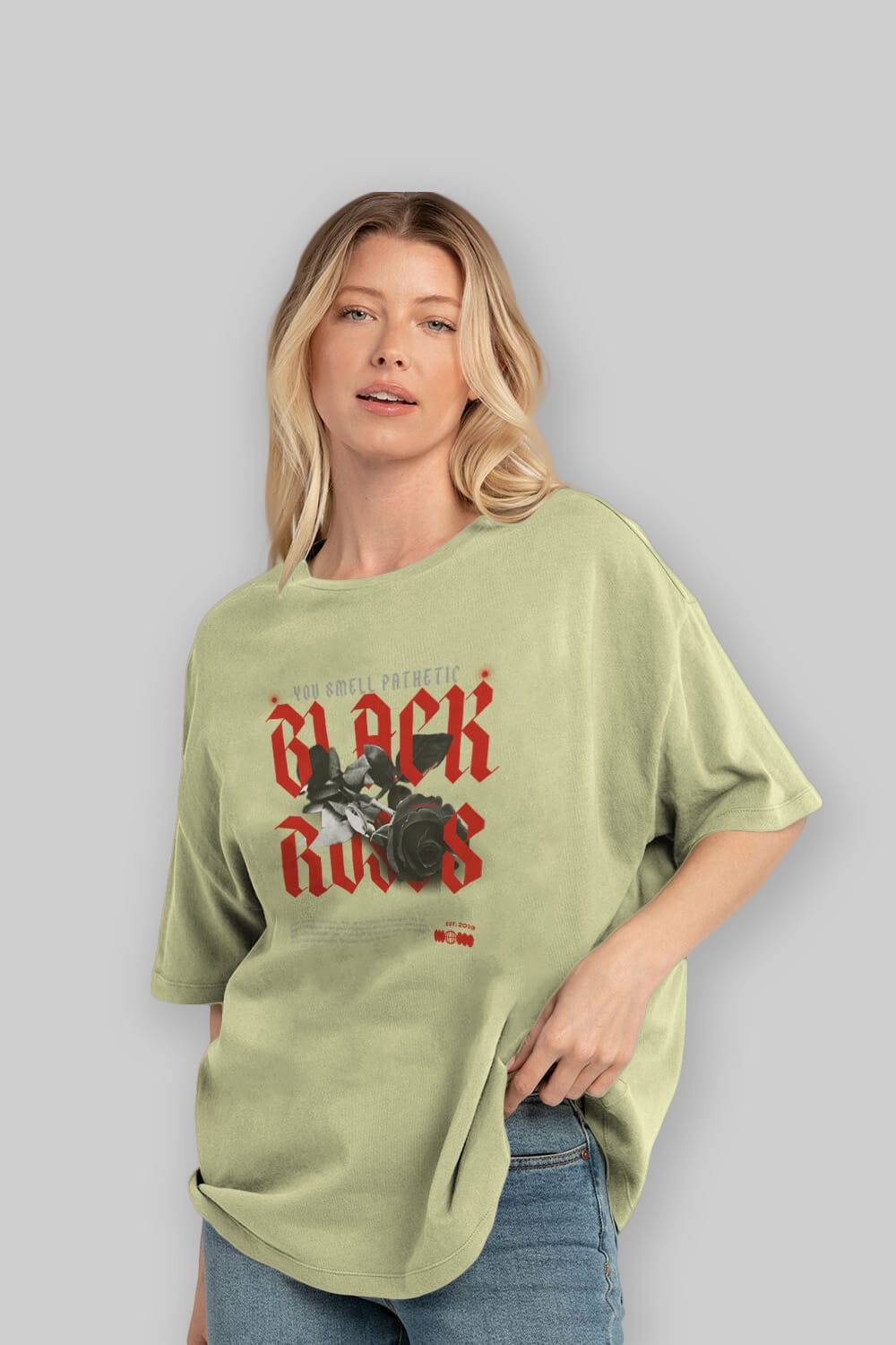 Black Roses Ön Baskılı Oversize t-shirt Erkek Kadın Unisex