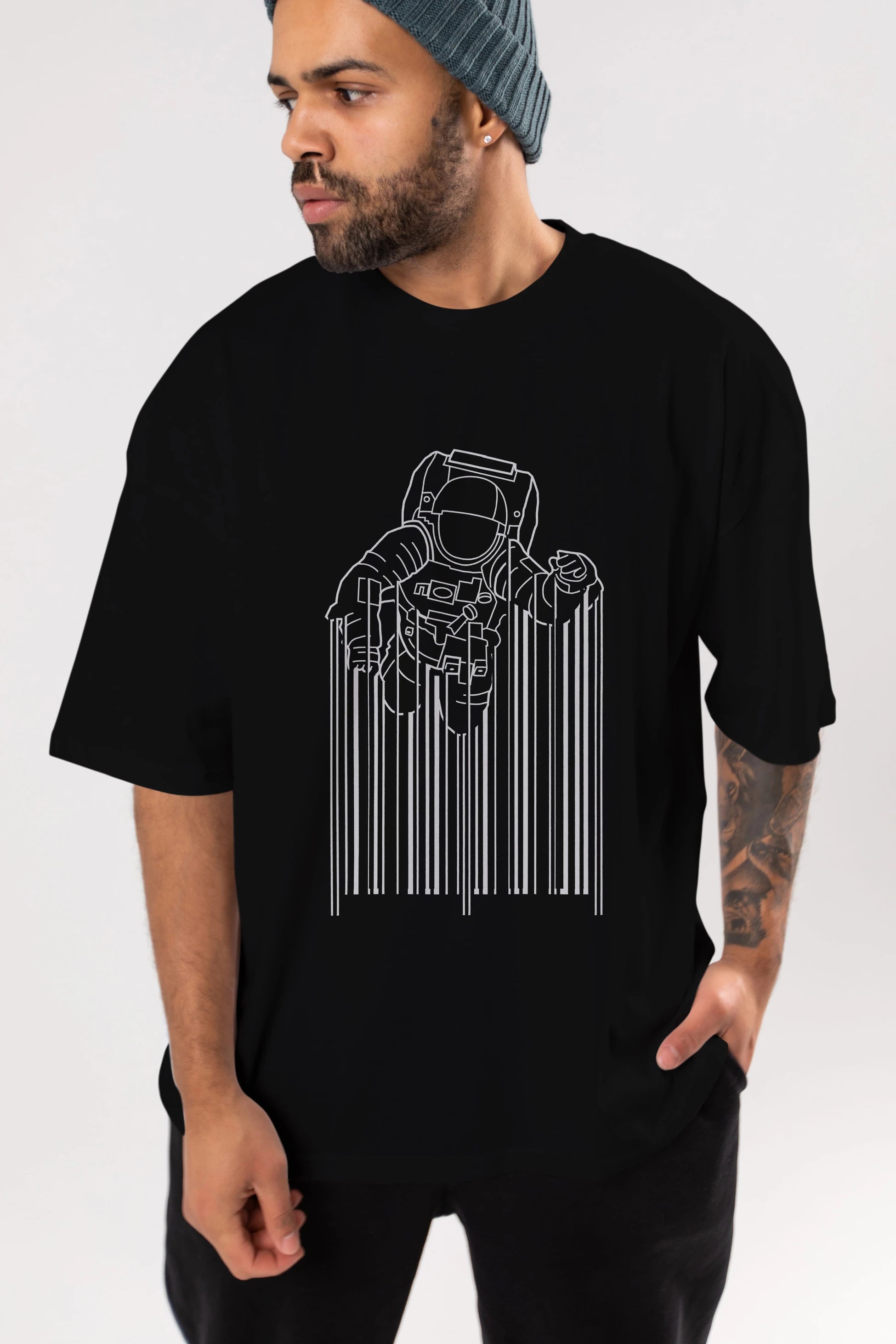 Astrocode Ön Baskılı Oversize t-shirt %100 pamuk Erkek Kadın Unisex