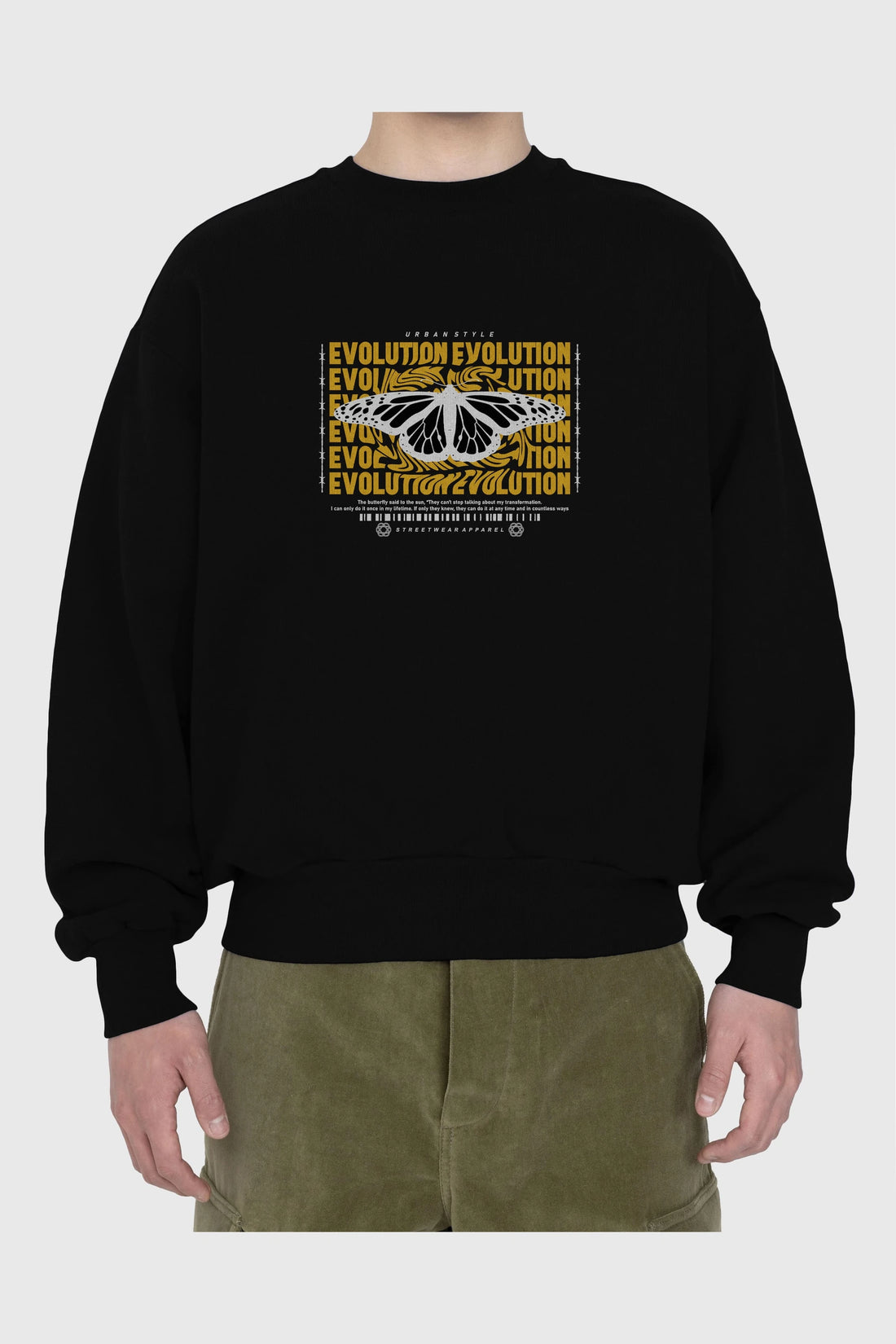 Evolution Urban Style Ön Baskılı Oversize Sweatshirt Erkek Kadın Unisex