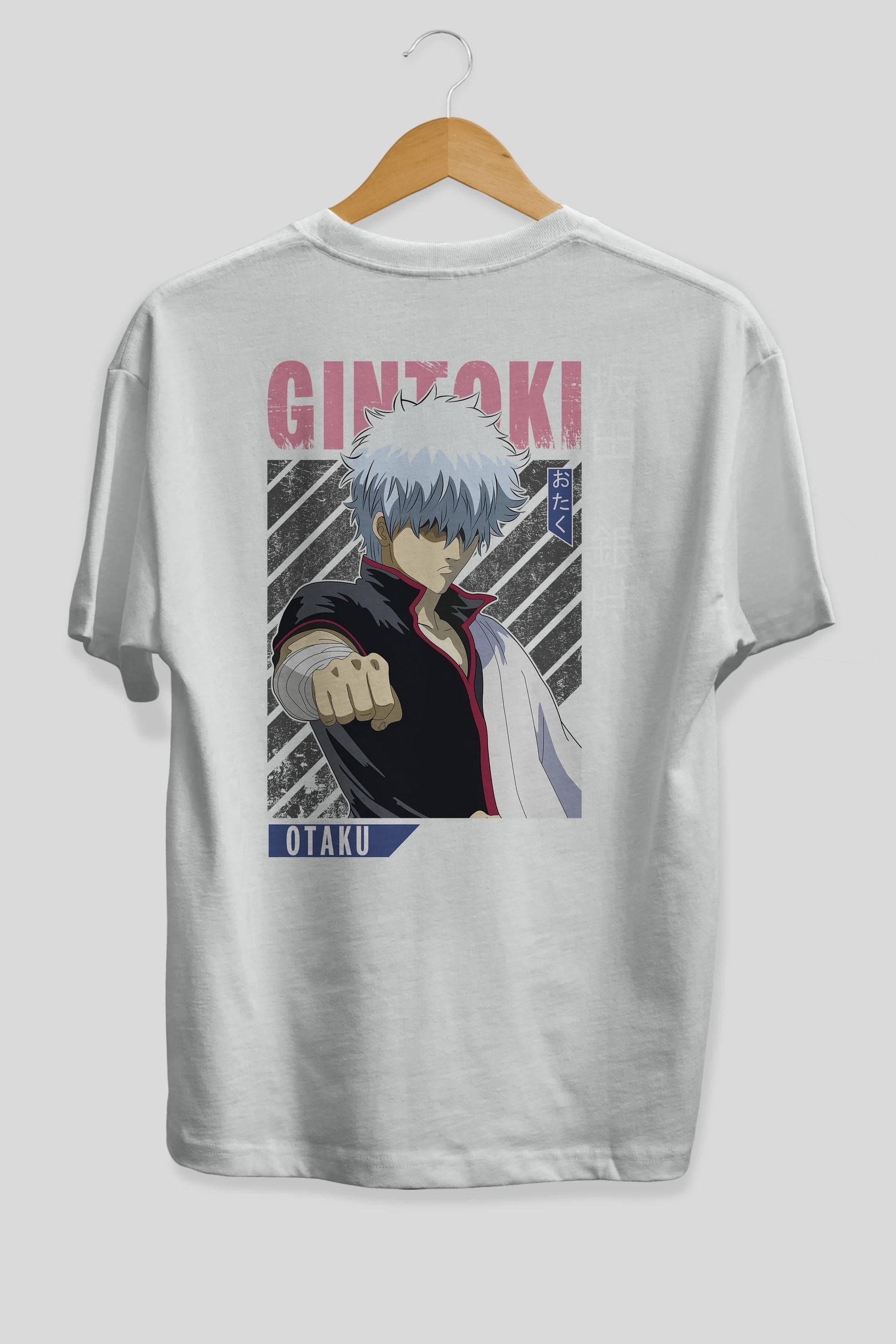 Gintoki Sakata GINTAMA 2 Anime Arka Baskılı Oversize t-shirt Erkek Kadın Unisex