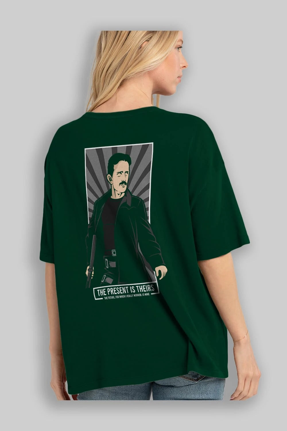 Tesla Matrix Arka Baskılı Oversize t-shirt Erkek Kadın Unisex %100 Pamuk tişort