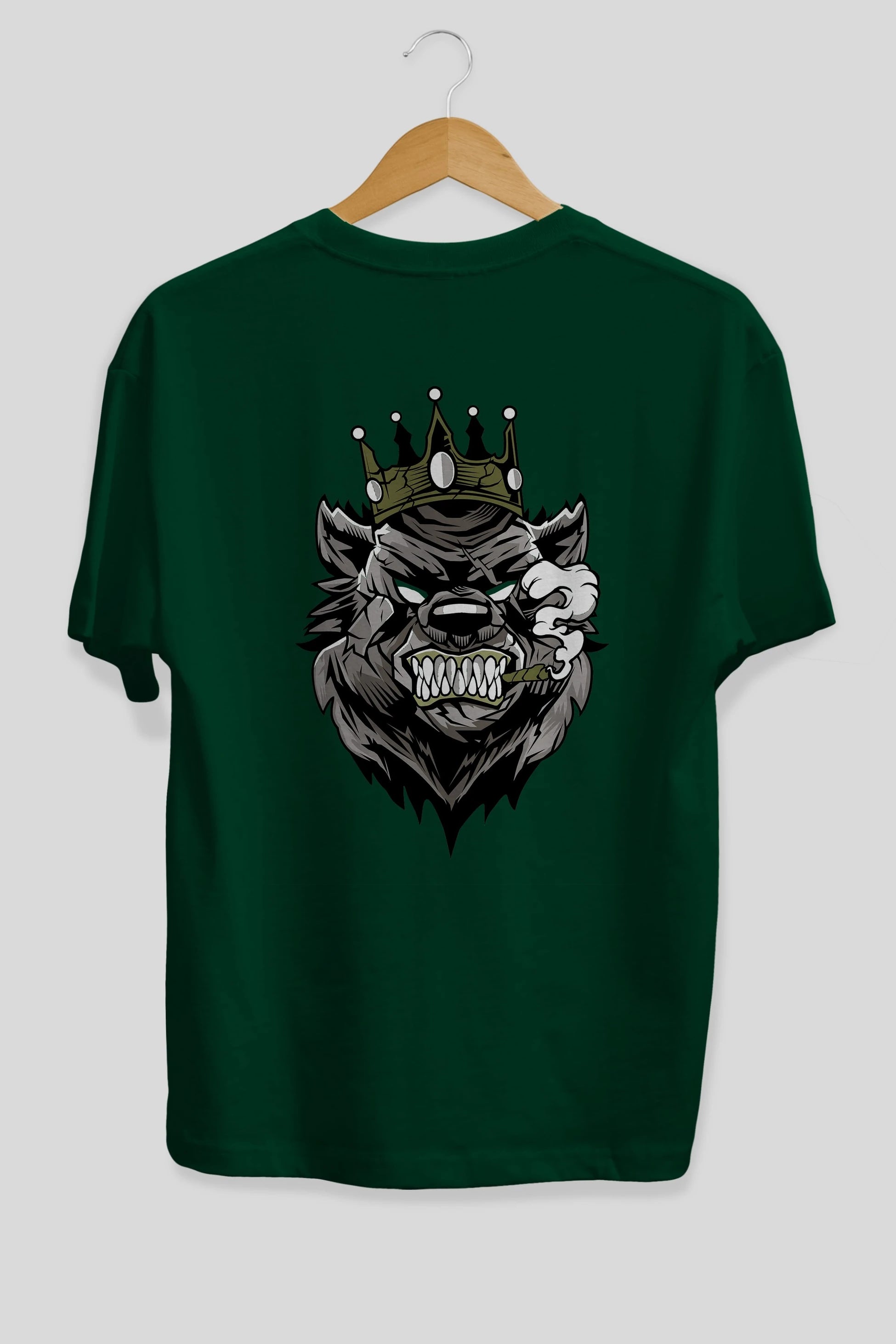 Bear King Arka Baskılı Oversize t-shirt Erkek Kadın Unisex %100 Pamuk tişort