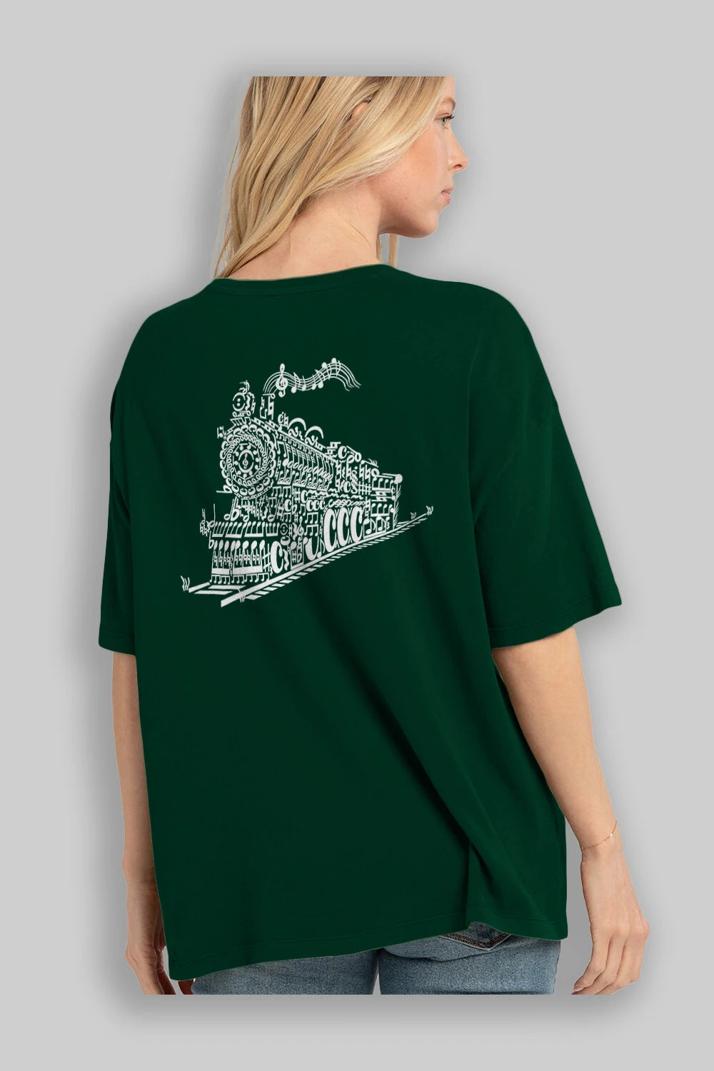 Train Song Arka Baskılı Oversize t-shirt %100 pamuk Erkek Kadın Unisex