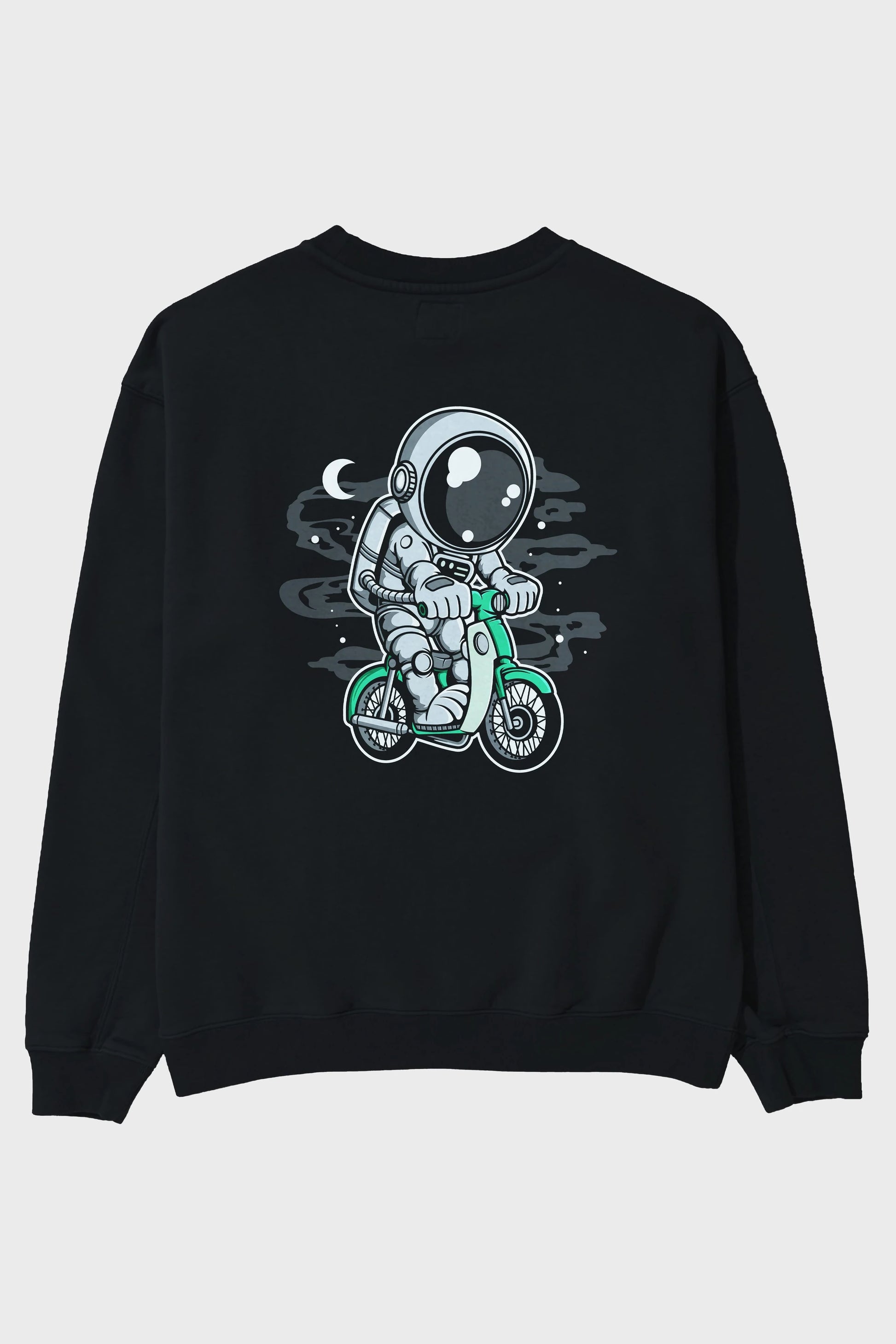 Astronaut Classic Motorbike Arka Baskılı Oversize Sweatshirt Erkek Kadın Unisex