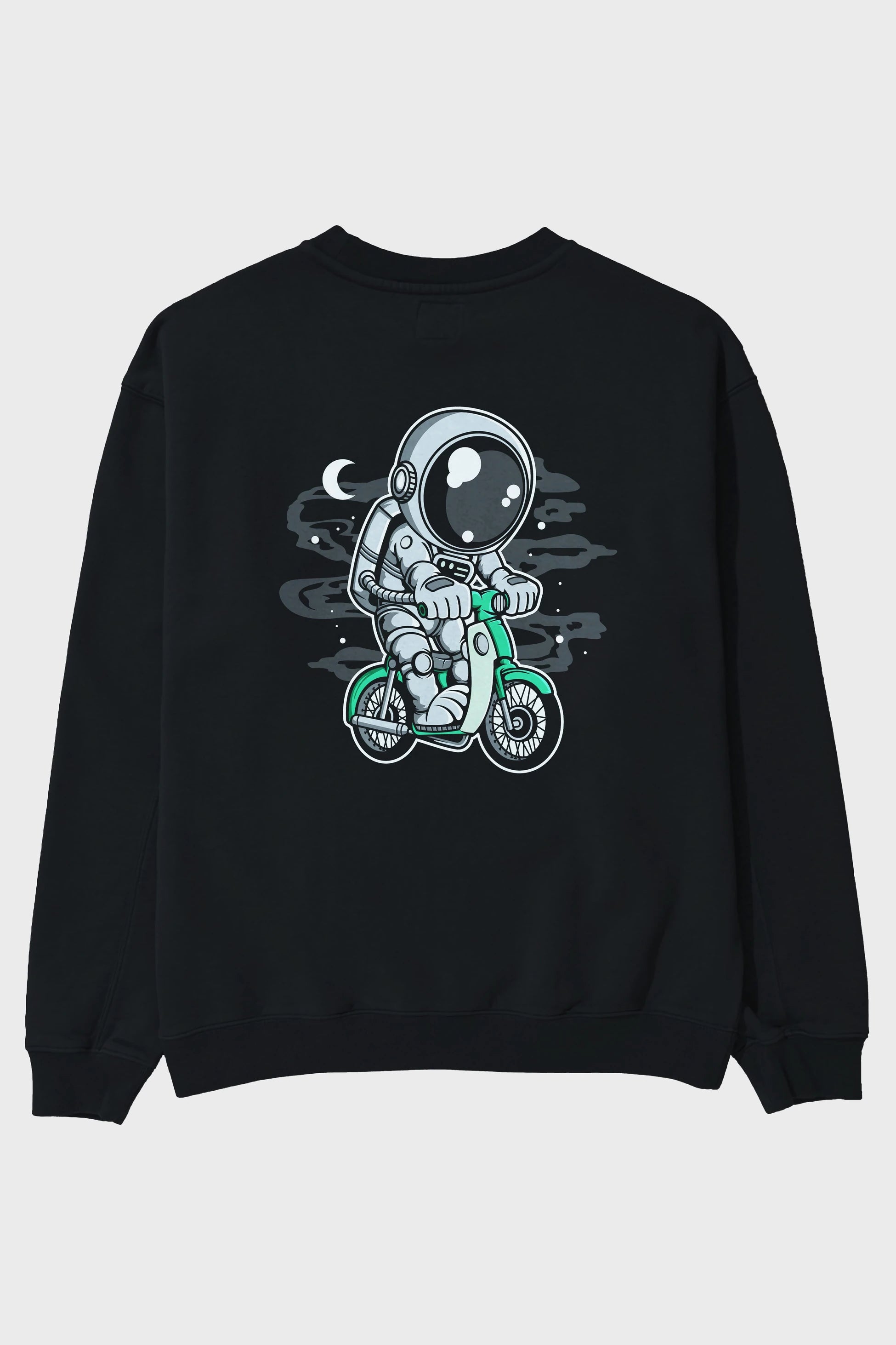 Astronaut Classic Motorbike Arka Baskılı Oversize Sweatshirt Erkek Kadın Unisex