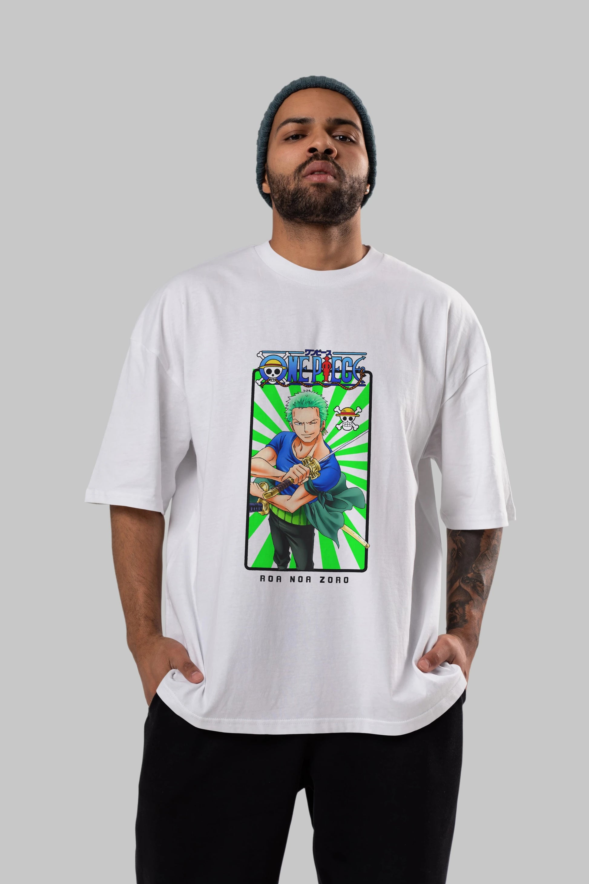 Roronoa Zoro 6 Anime Ön Baskılı Oversize t-shirt Erkek Kadın Unisex