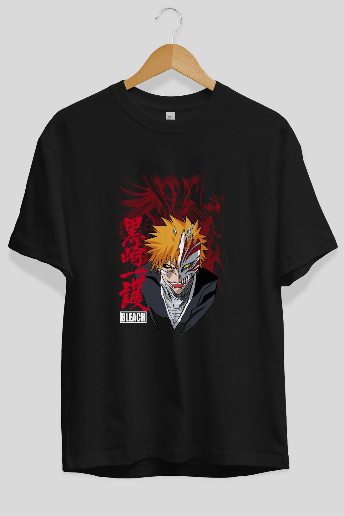 ICHIGO KUROSAKI VIZARD Anime Ön Baskılı Oversize t-shirt %100 pamuk Erkek Kadın Unisex