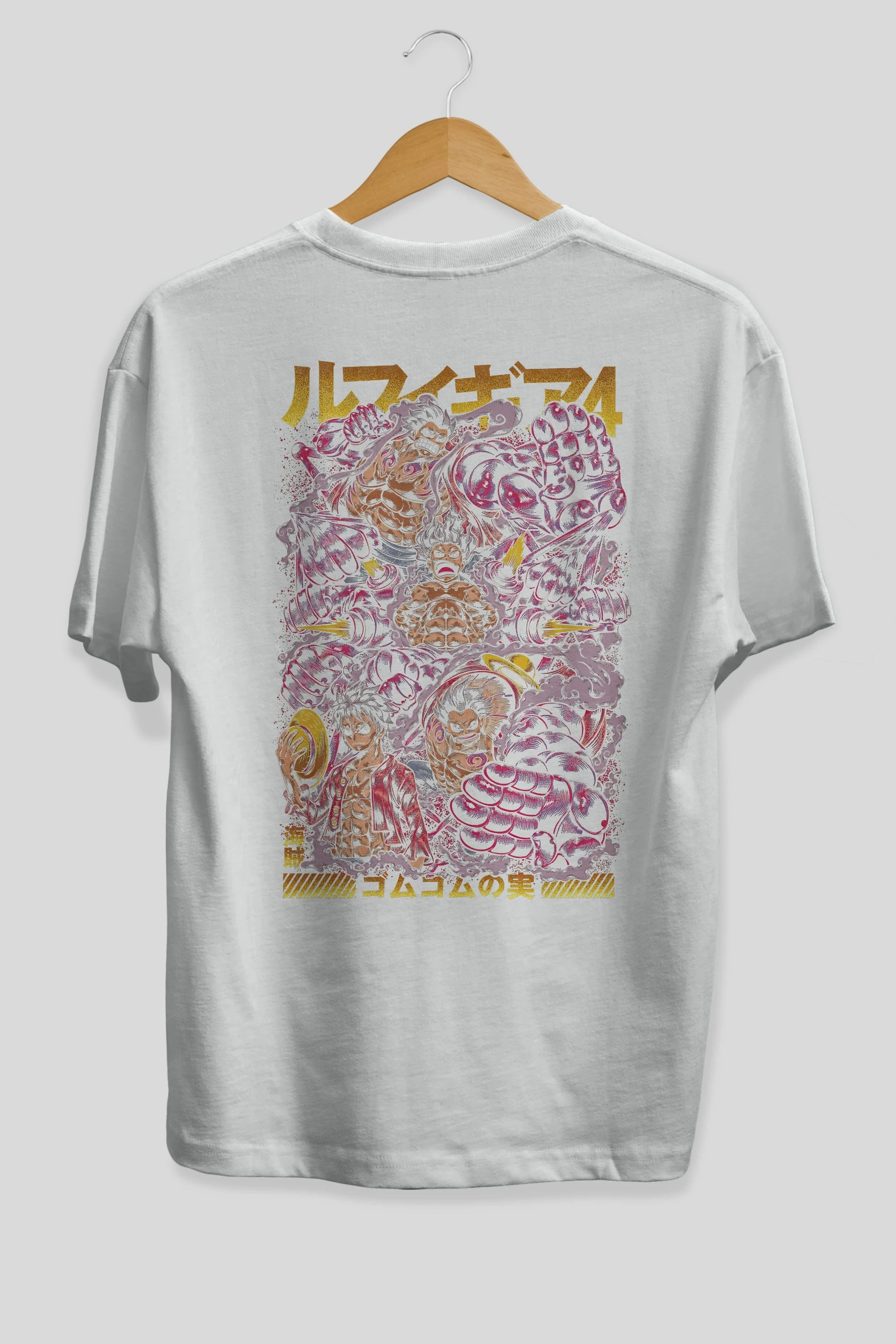 MONKEY D. LUFFY (2) Anime Arka Baskılı Oversize t-shirt Erkek Kadın Unisex