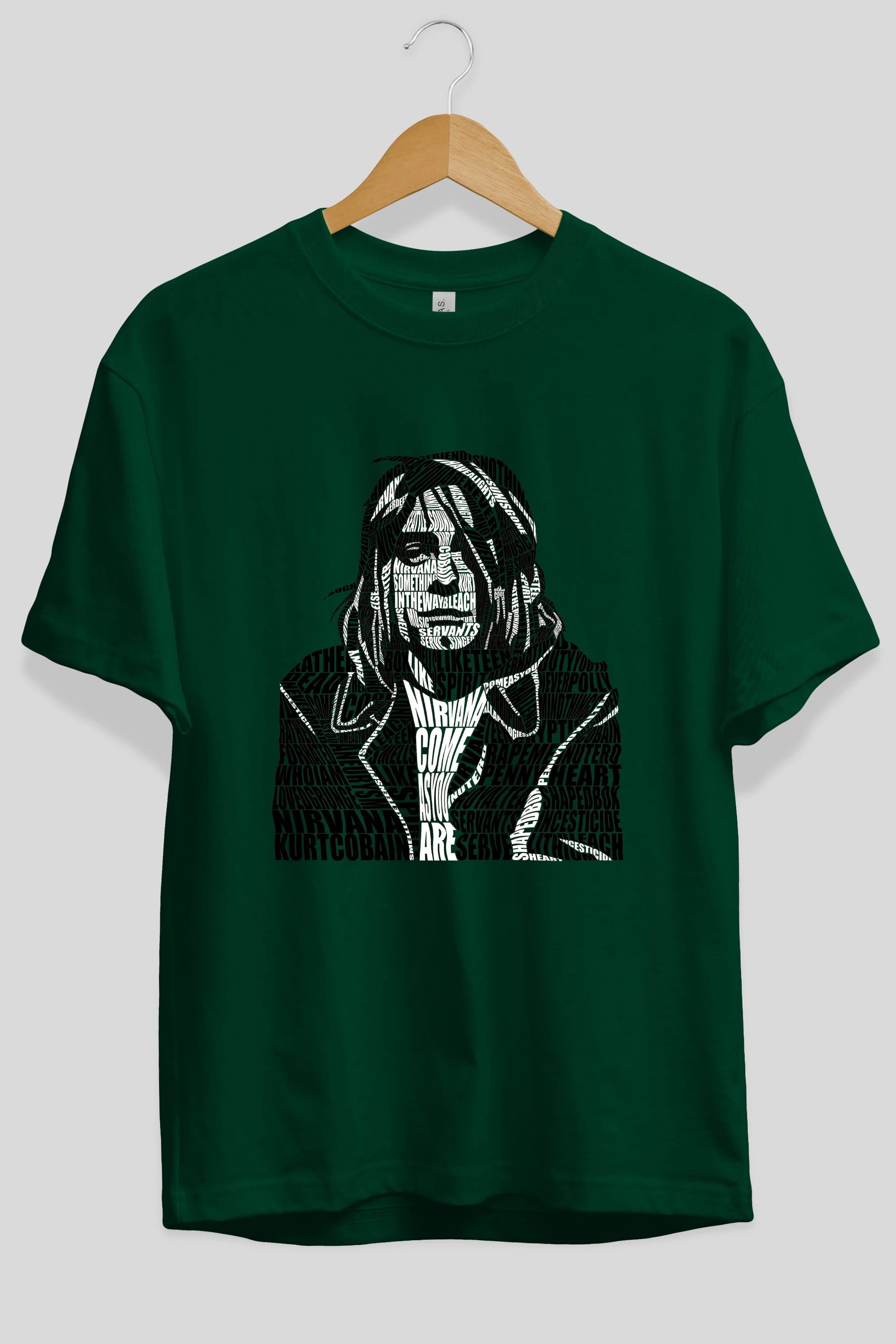Kurt Cobain Calligram Ön Baskılı Oversize t-shirt %100 pamuk Erkek Kadın Unisex