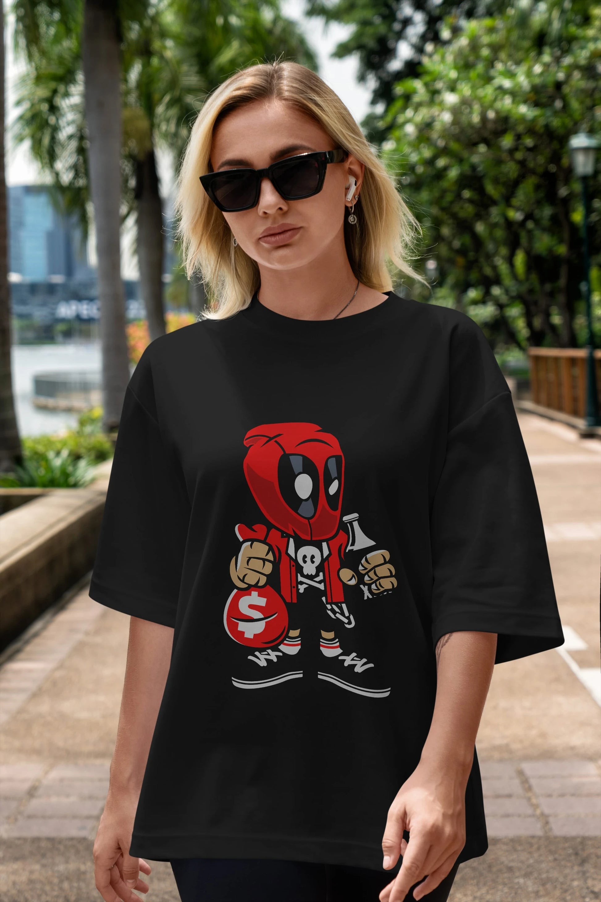 Deadpool (20) Ön Baskılı Oversize t-shirt Erkek Kadın Unisex %100 Pamuk Bisiklet Yaka tişort