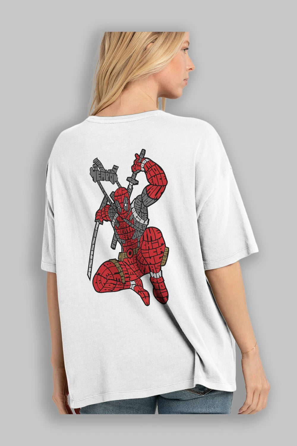 Chimichanga Arka Baskılı Oversize t-shirt %100 pamuk Erkek Kadın Unisex