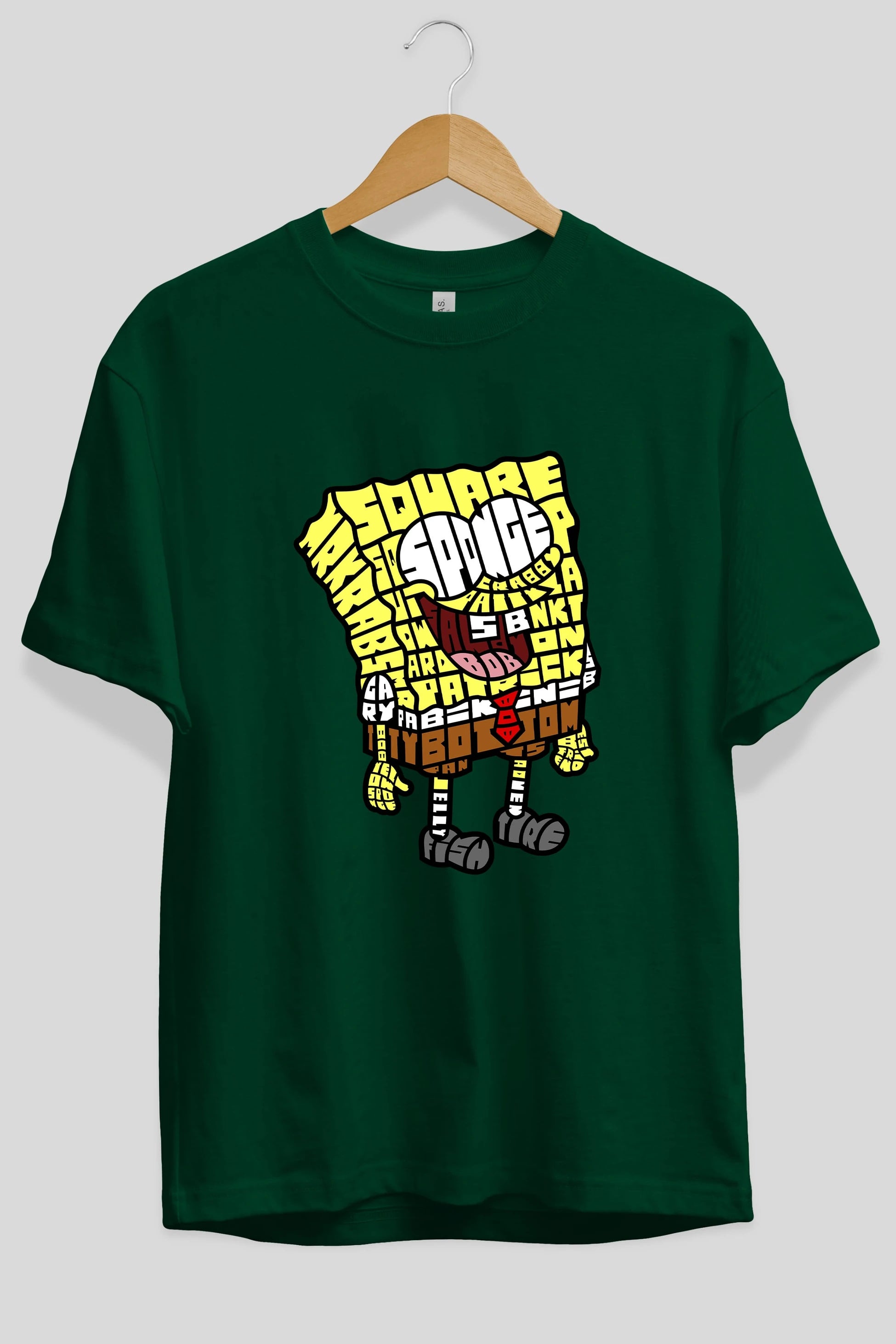 Yellow Sponge Ön Baskılı Oversize t-shirt %100 pamuk Erkek Kadın Unisex
