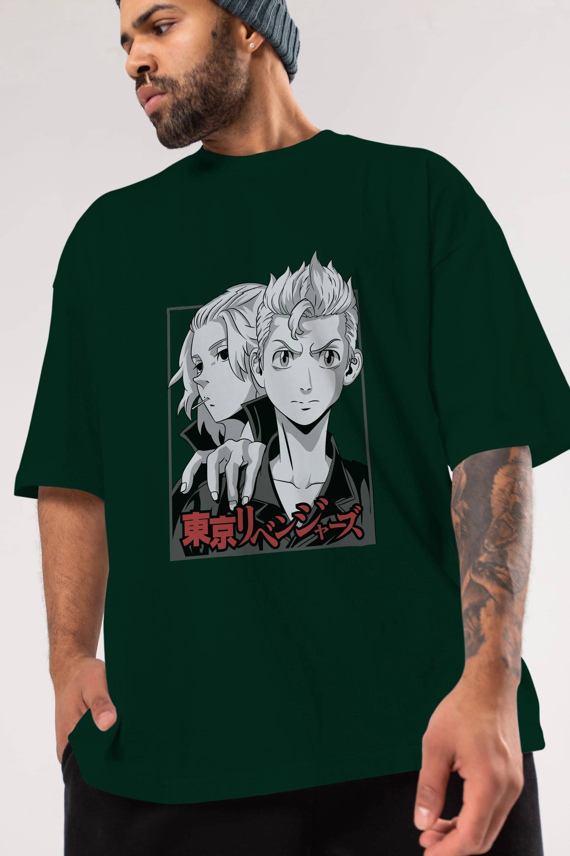 TOKYO REVENGERS Anime Ön Baskılı Oversize t-shirt %100 pamuk Erkek Kadın Unisex