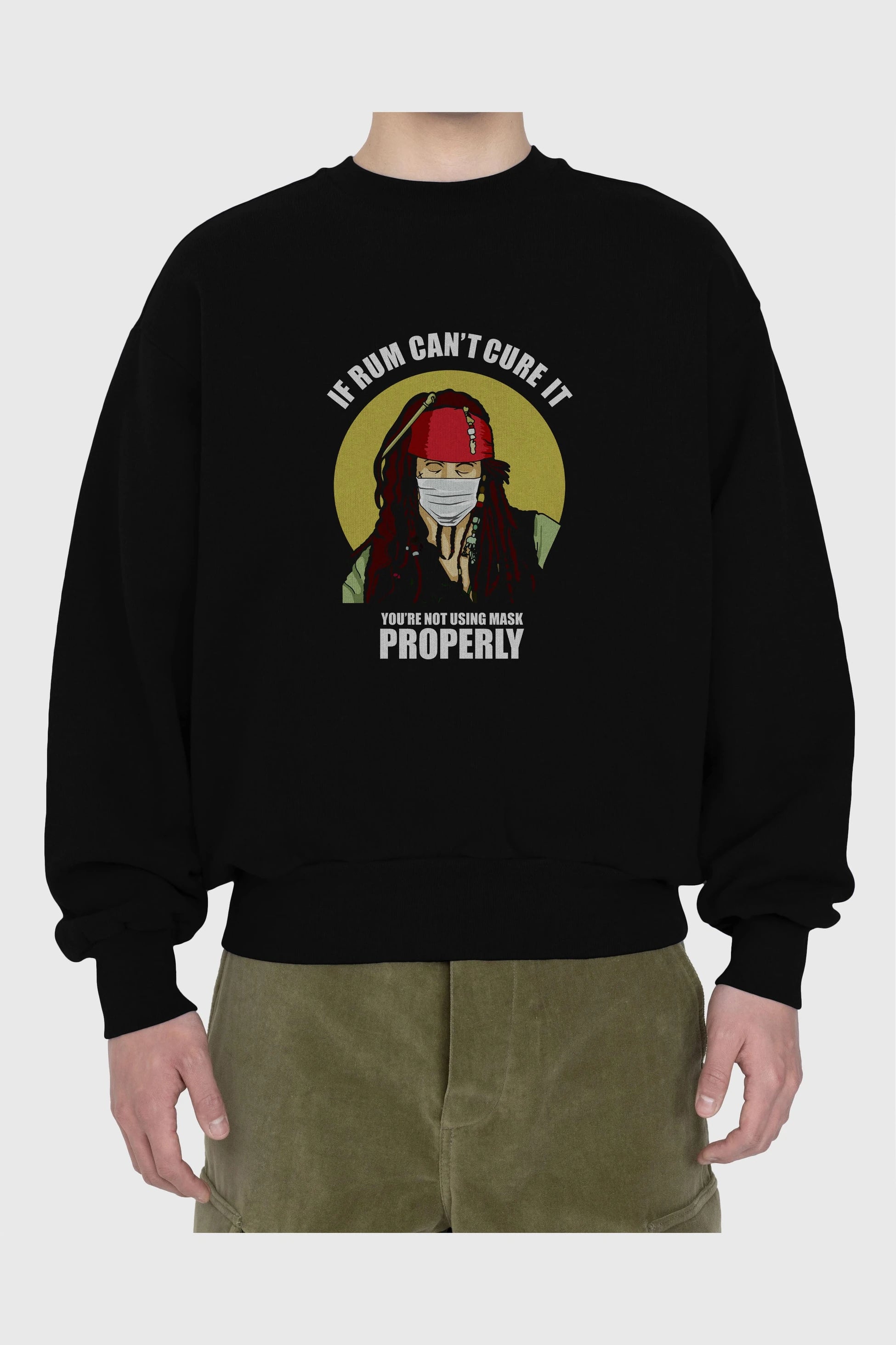 Pirates Maker Ön Baskılı Oversize Sweatshirt Erkek Kadın Unisex