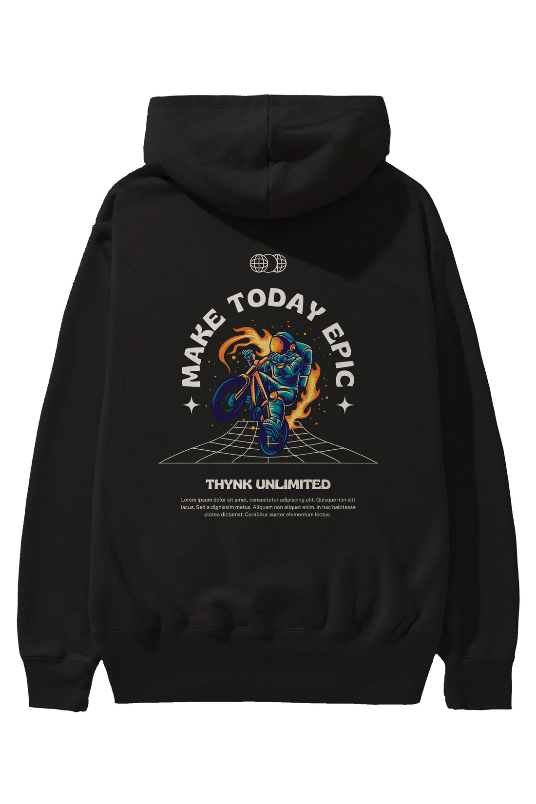 Make Today Epic Arka Baskılı Oversize Hoodie Kapüşonlu Sweatshirt Erkek Kadın Unisex