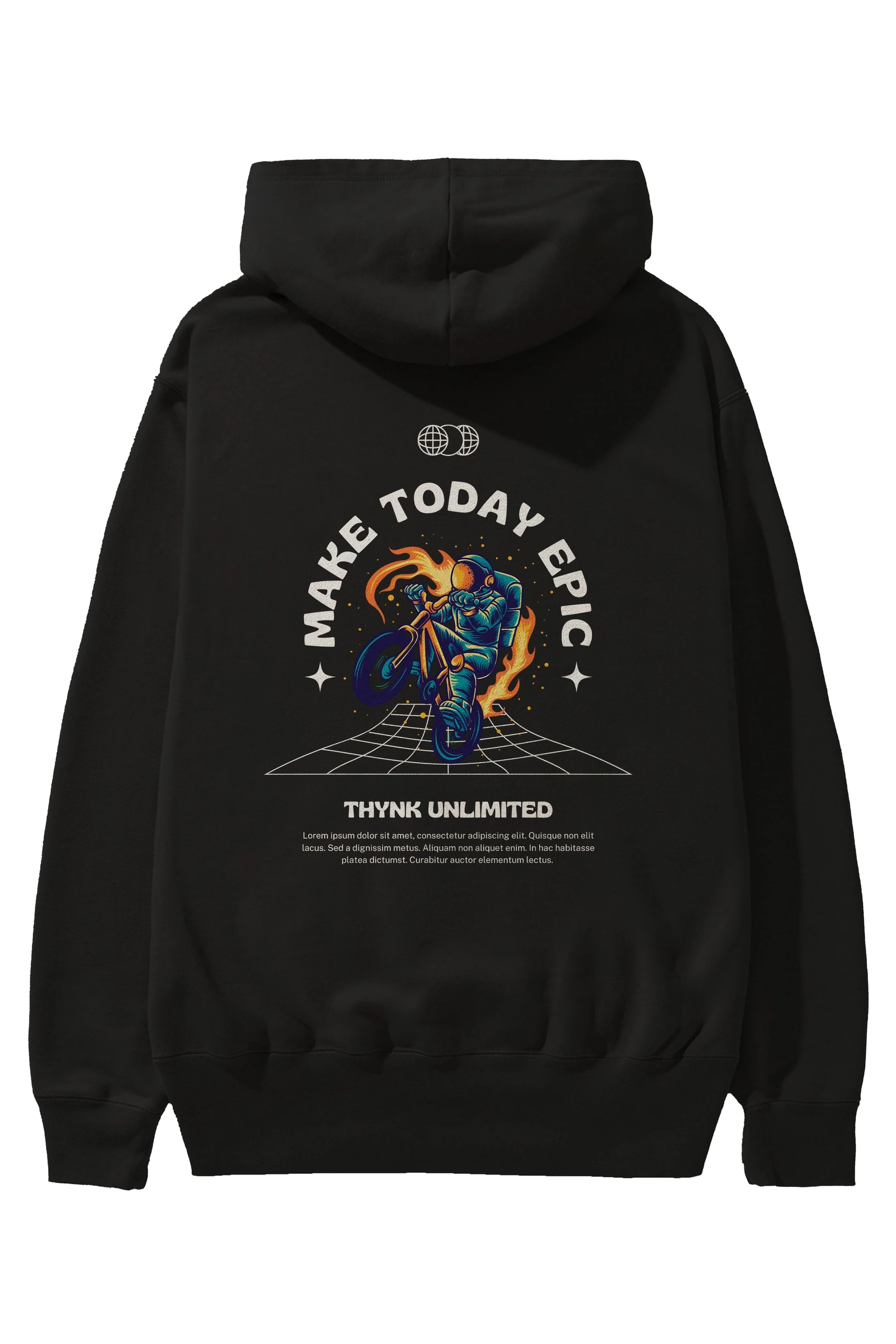 Make Today Epic Arka Baskılı Oversize Hoodie Kapüşonlu Sweatshirt Erkek Kadın Unisex