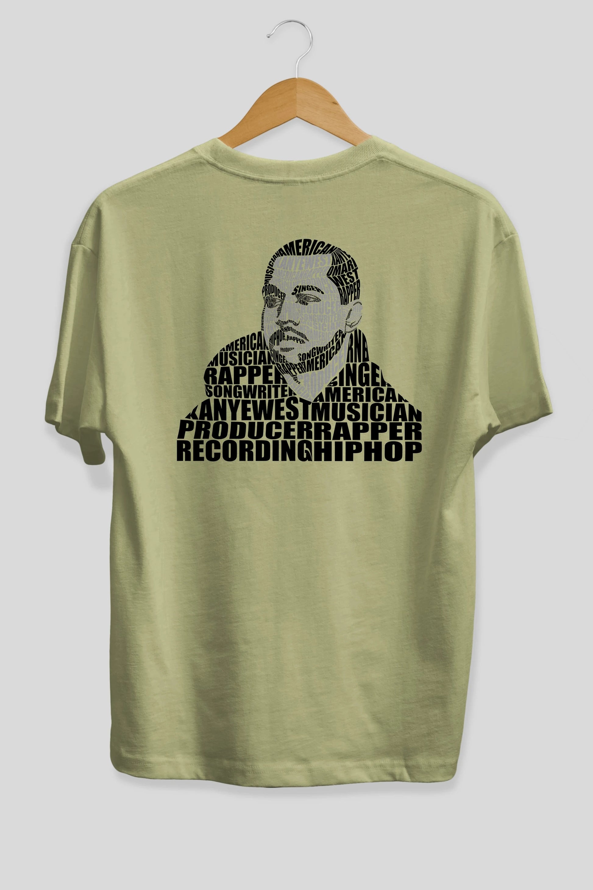 Kanye West Calligram Arka Baskılı Oversize t-shirt %100 pamuk Erkek Kadın Unisex