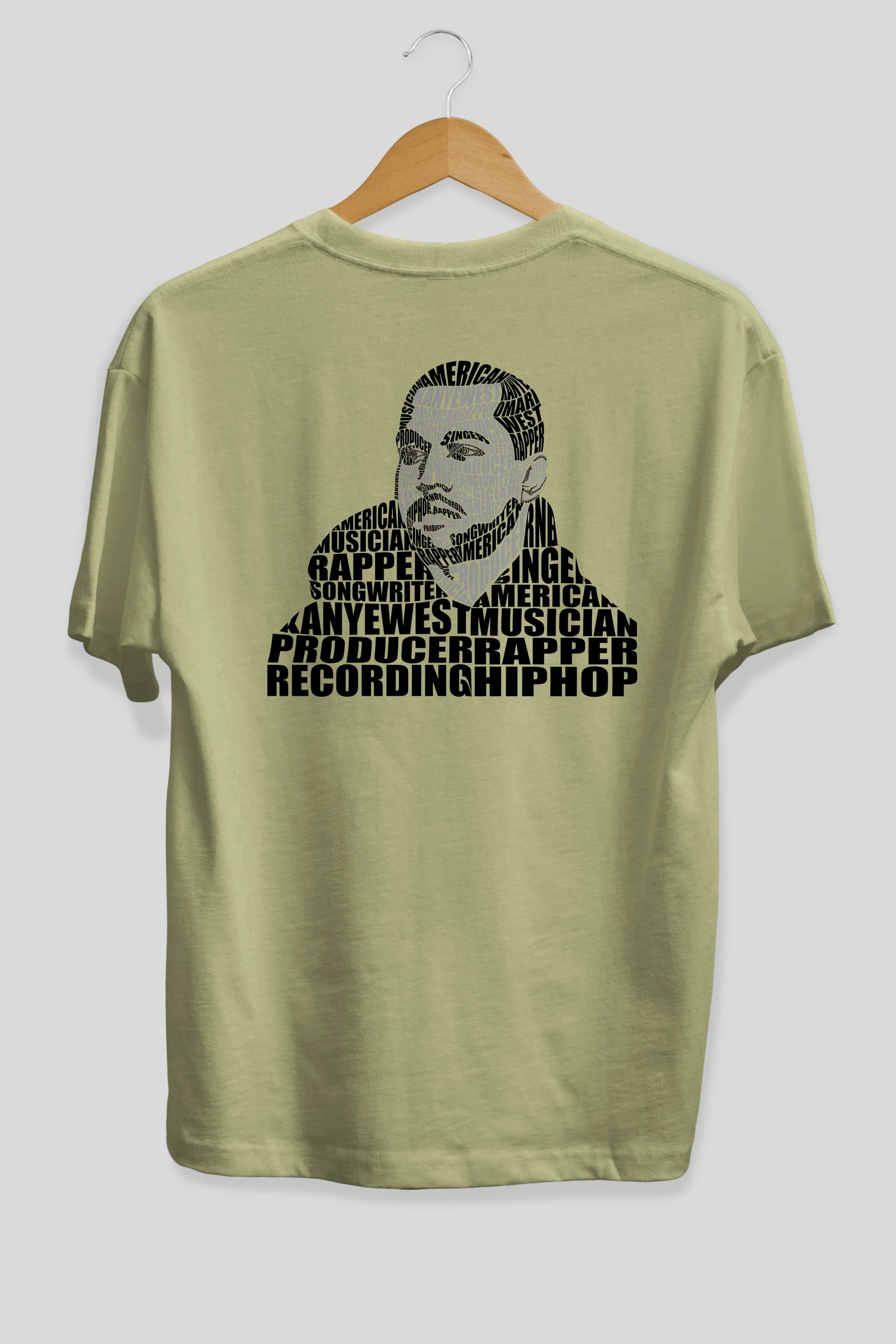 Kanye West Calligram Arka Baskılı Oversize t-shirt %100 pamuk Erkek Kadın Unisex