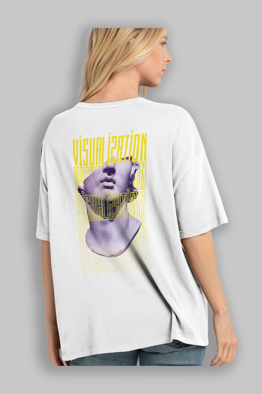 Visualization Yazılı Arka Baskılı Oversize t-shirt Erkek Kadın Unisex