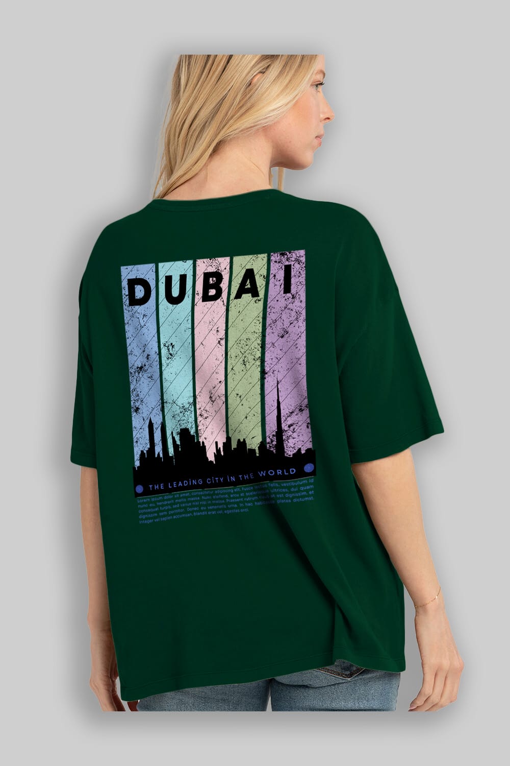 Dubai Yazılı Arka Baskılı Oversize t-shirt Erkek Kadın Unisex
