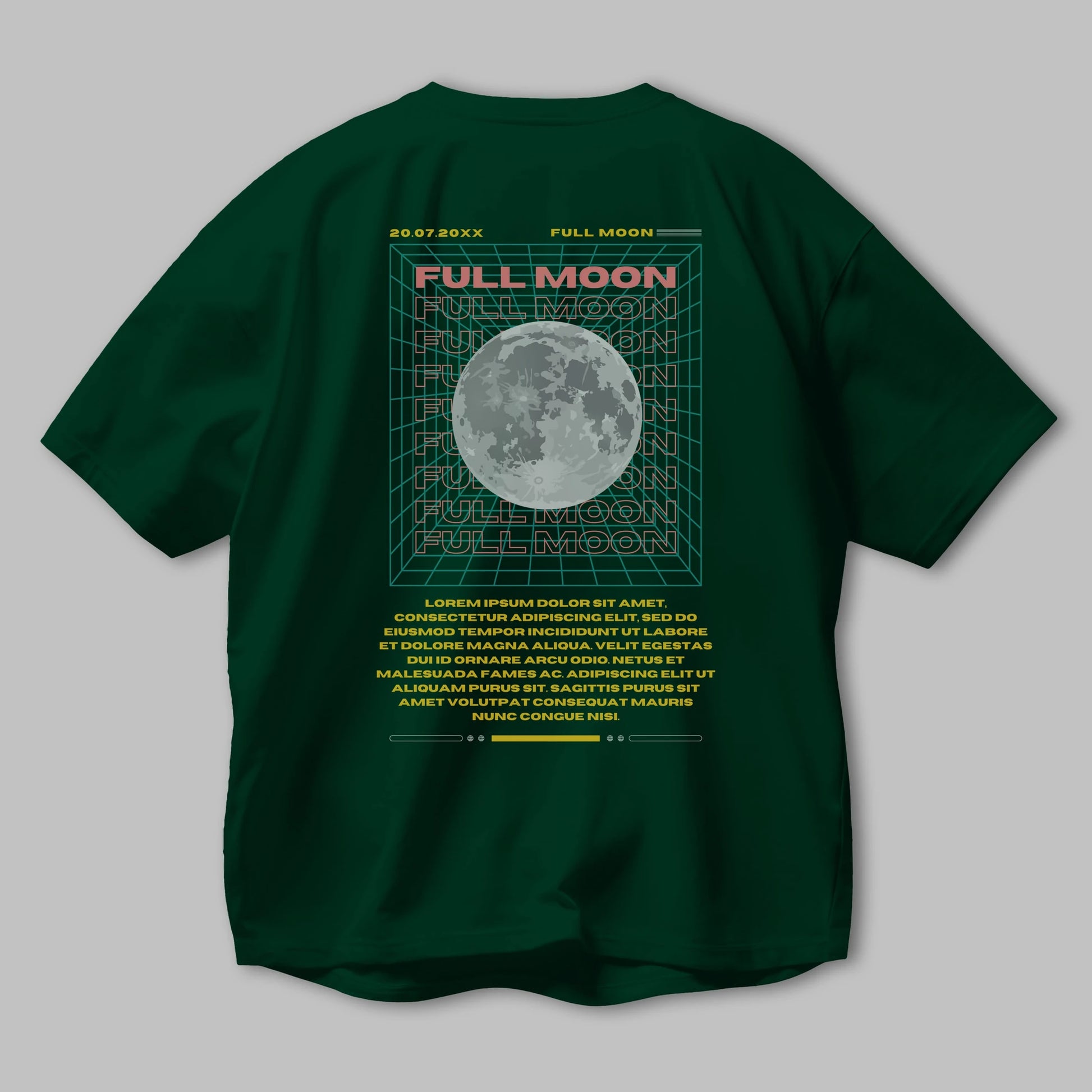 Full Moon Yazılı Arka Baskılı Oversize t-shirt Erkek Kadın Unisex
