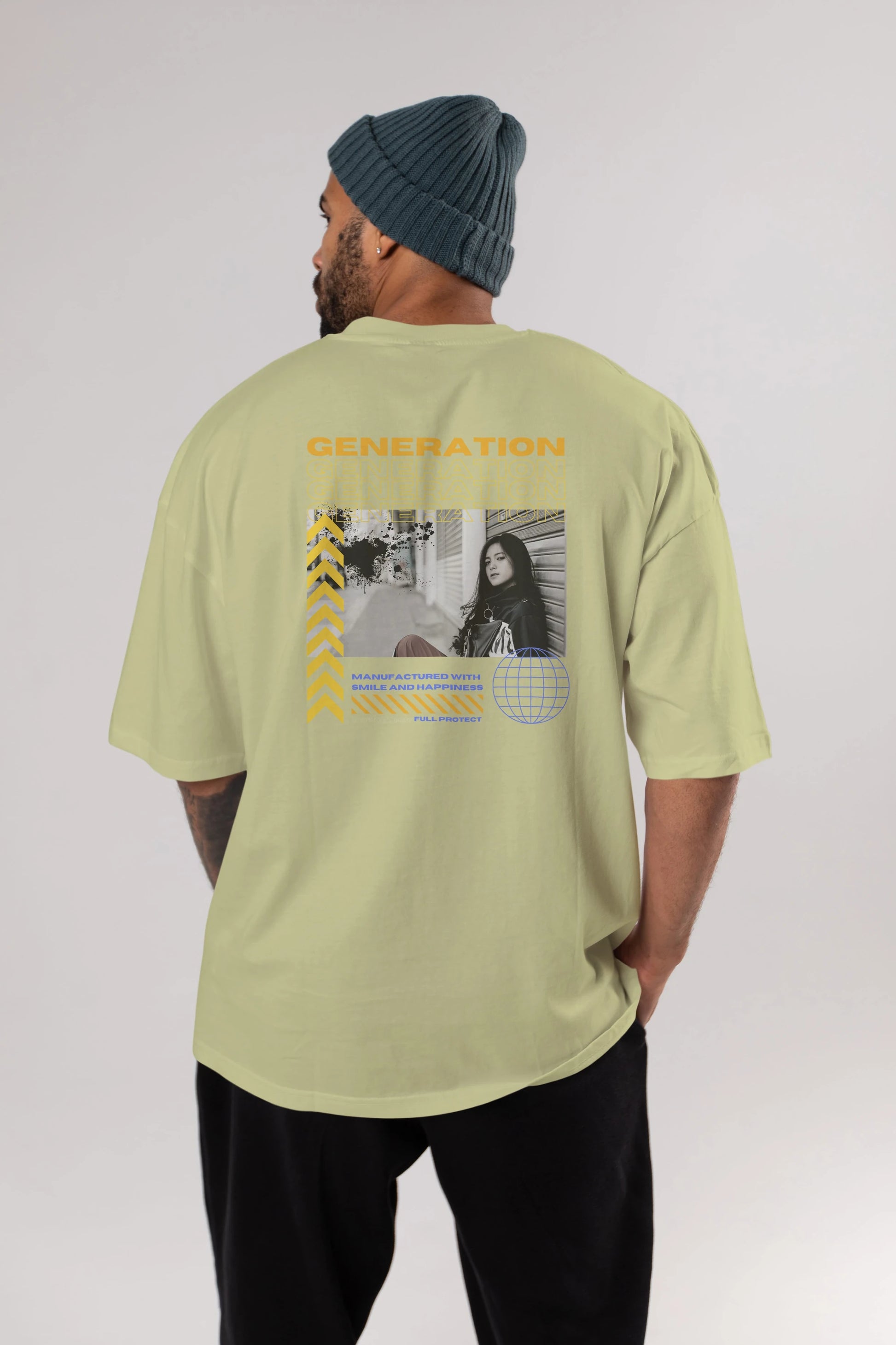 Generation Yazılı Arka Baskılı Oversize t-shirt Erkek Kadın Unisex