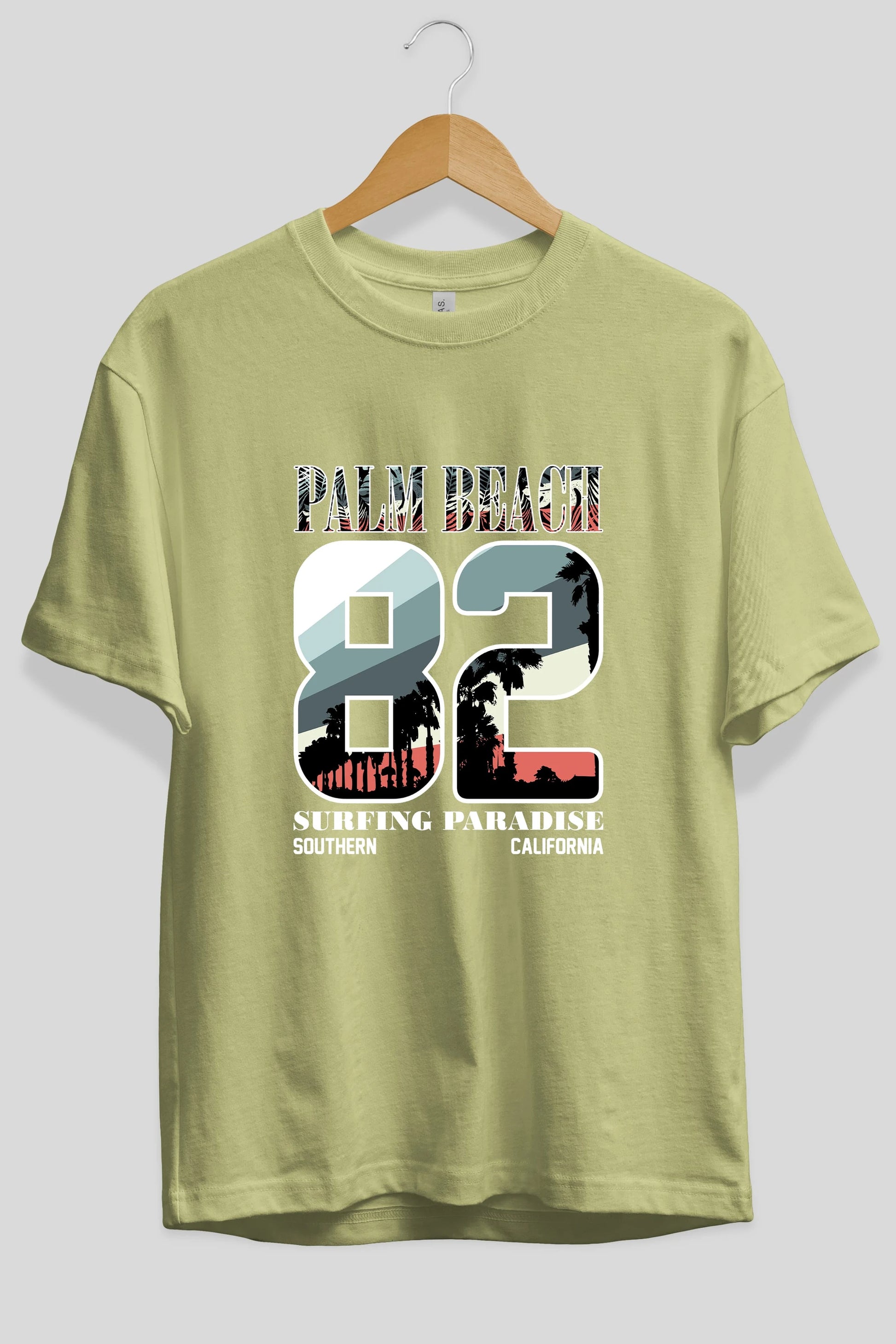 Palm Beach 82 Ön Baskılı Oversize t-shirt Erkek Kadın Unisex