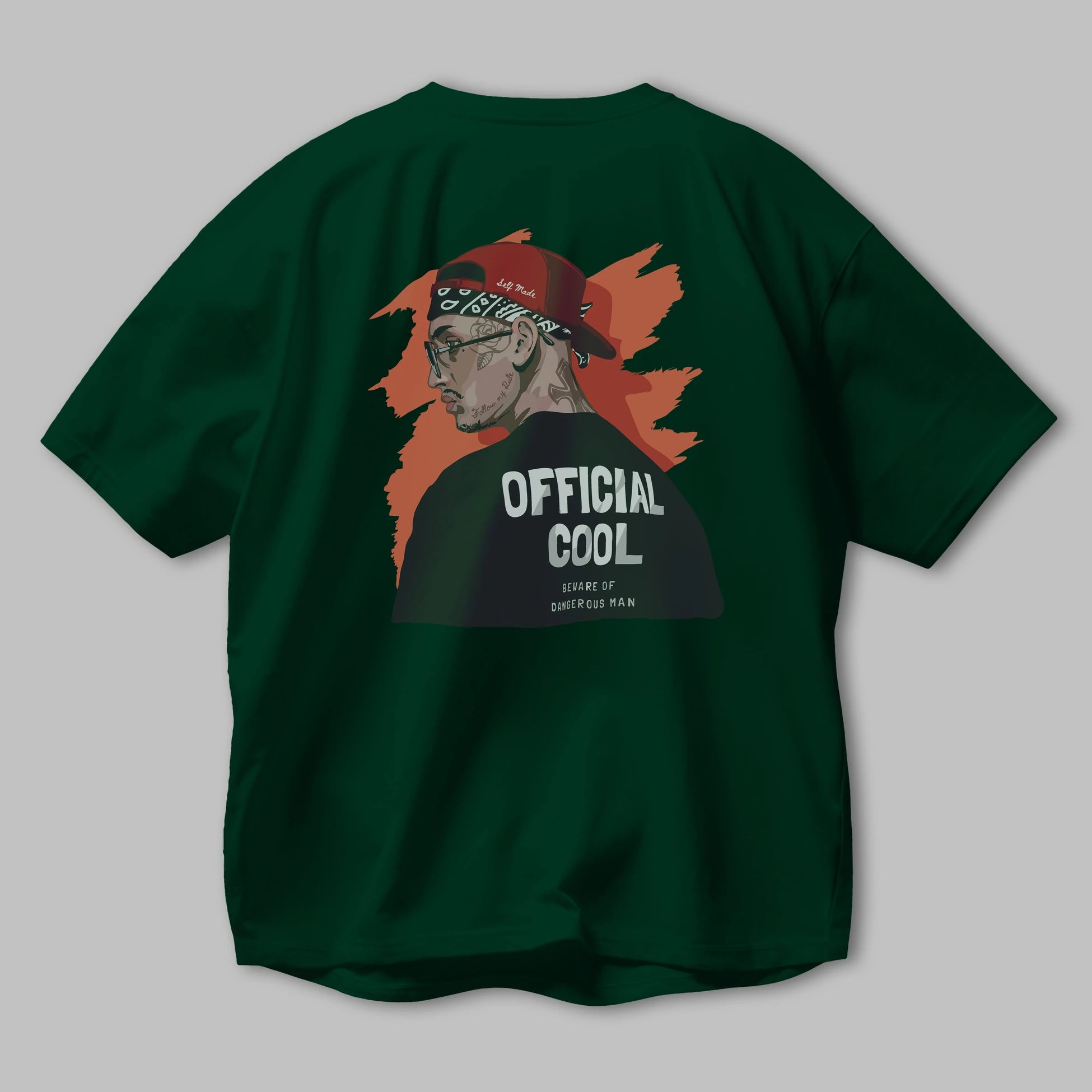 Official Cool Arka Baskılı Oversize t-shirt Erkek Kadın Unisex