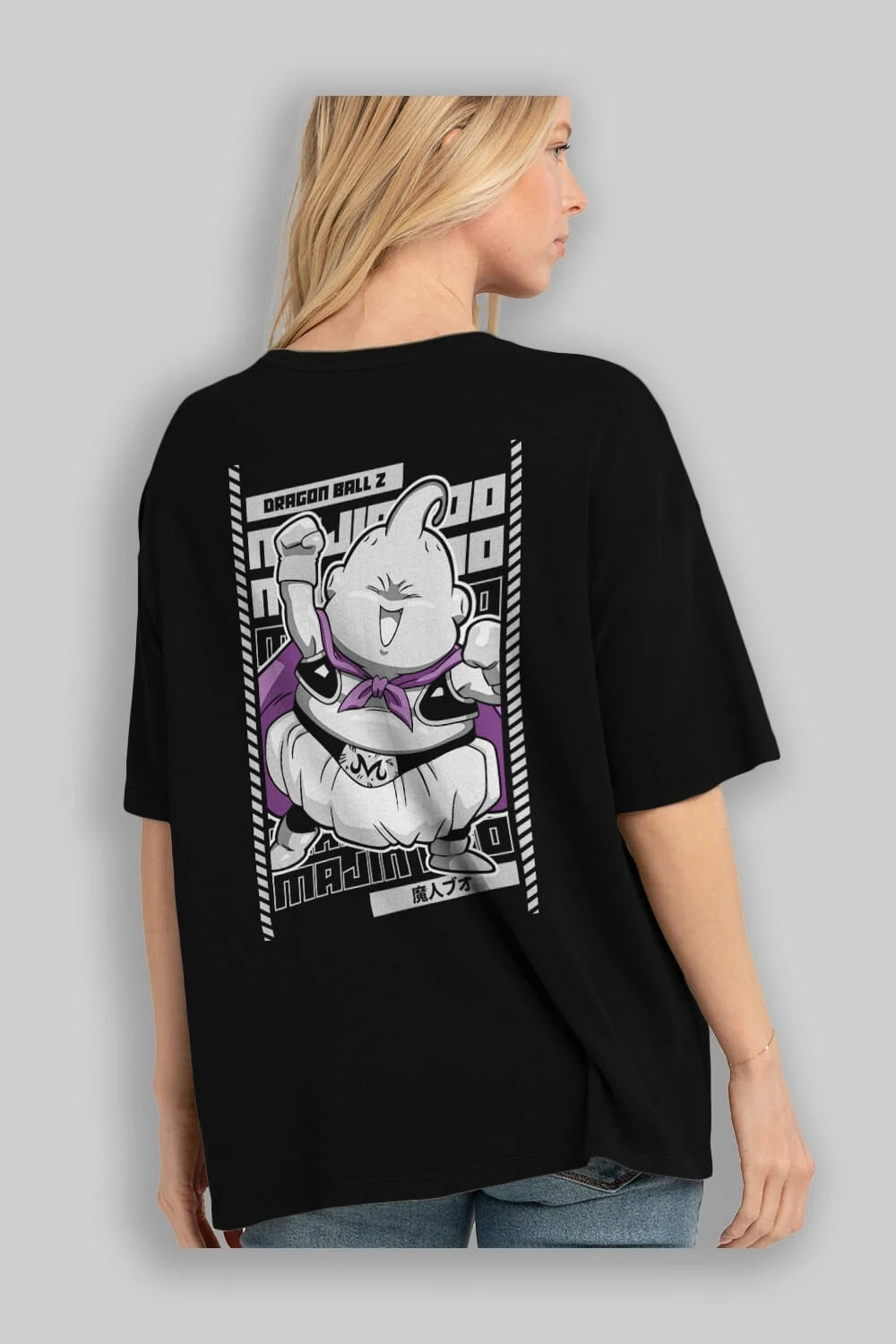 MAJIN BOO2 Anime Arka Baskılı Oversize t-shirt Erkek Kadın Unisex
