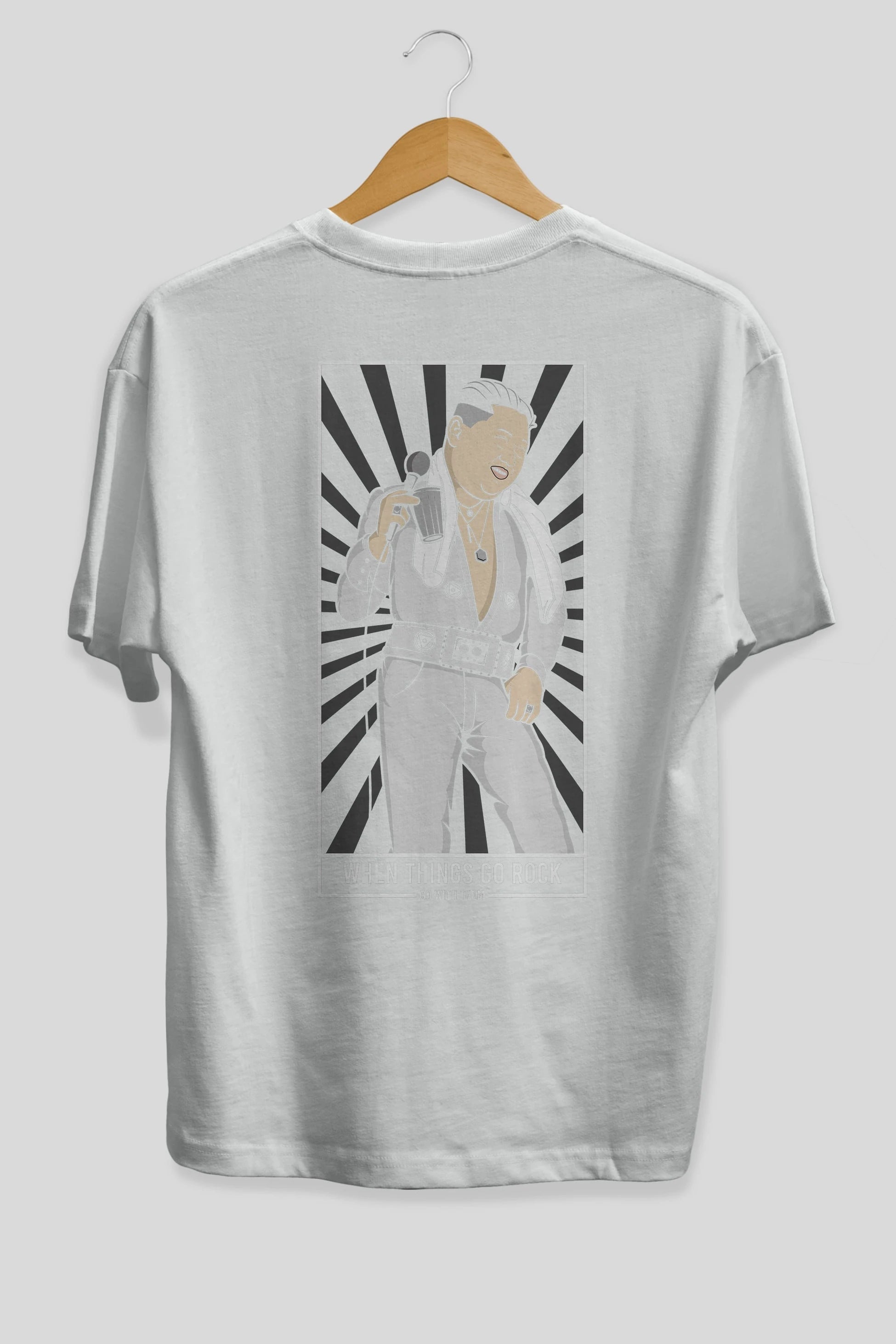 Kim Elvis Arka Baskılı Oversize t-shirt Erkek Kadın Unisex %100 Pamuk tişort