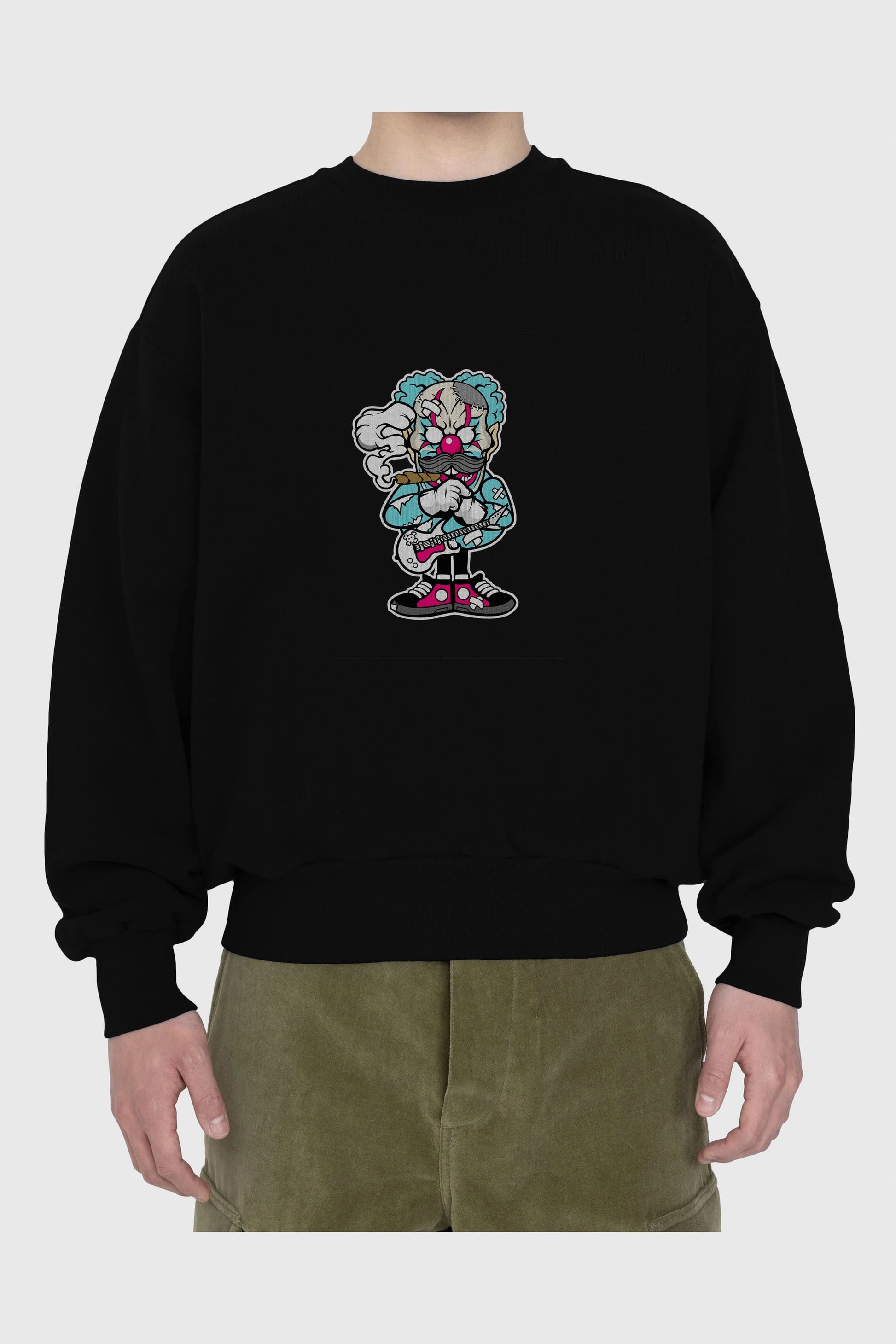 Clown Monster Ön Baskılı Oversize Sweatshirt Erkek Kadın Unisex