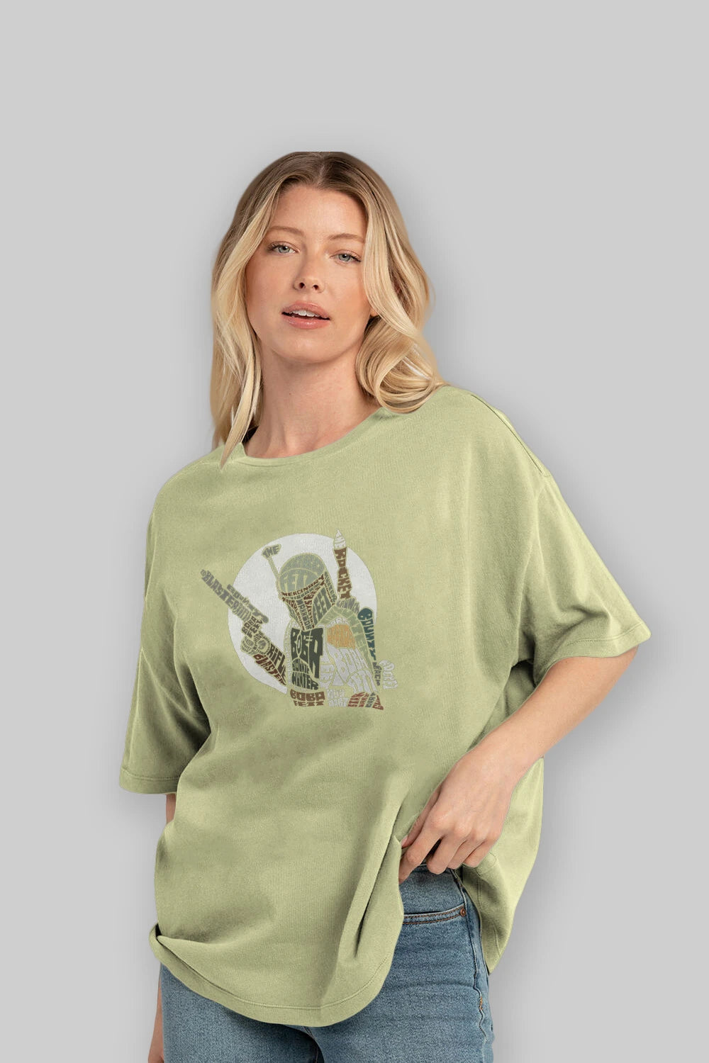 Boba Fett Ön Baskılı Oversize t-shirt %100 pamuk Erkek Kadın Unisex