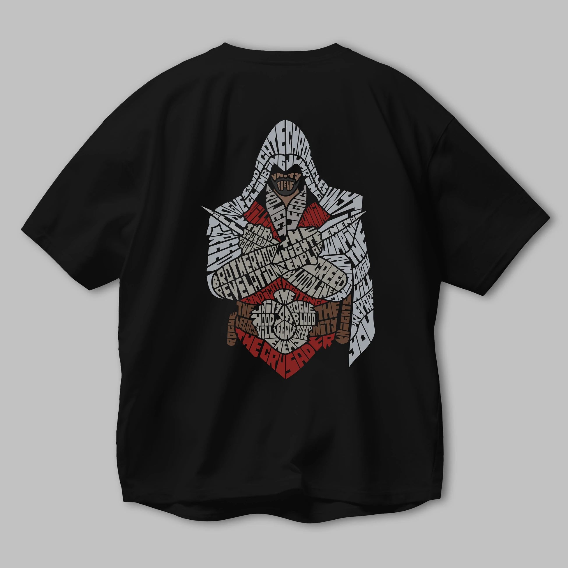 Assassins Arka Baskılı Oversize t-shirt %100 pamuk Erkek Kadın Unisex