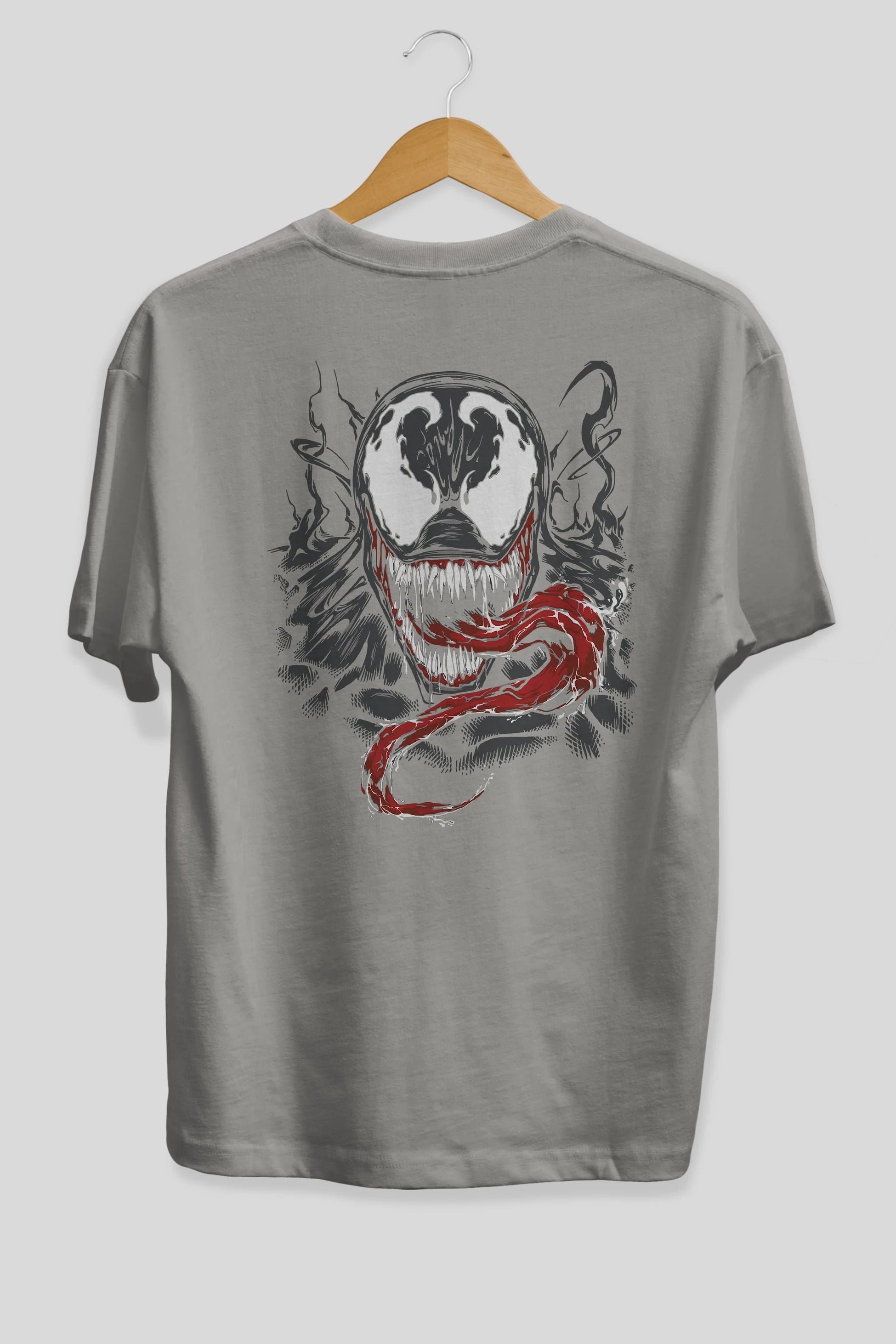 Venom (18) Arka Baskılı Oversize t-shirt Erkek Kadın Unisex %100 Pamuk Bisiklet Yaka tişort