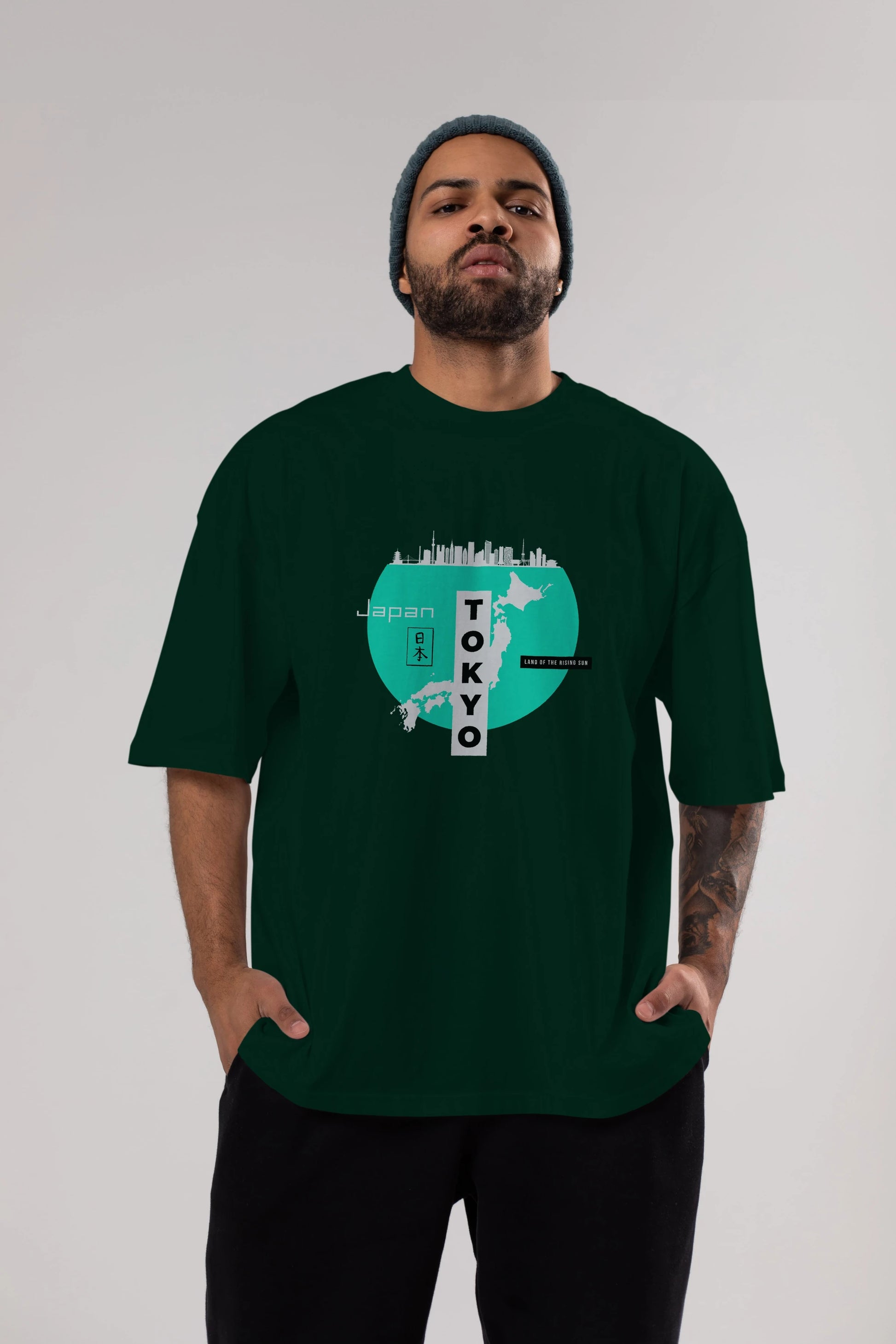 Japan Tokyo Ön Baskılı Oversize t-shirt Erkek Kadın Unisex