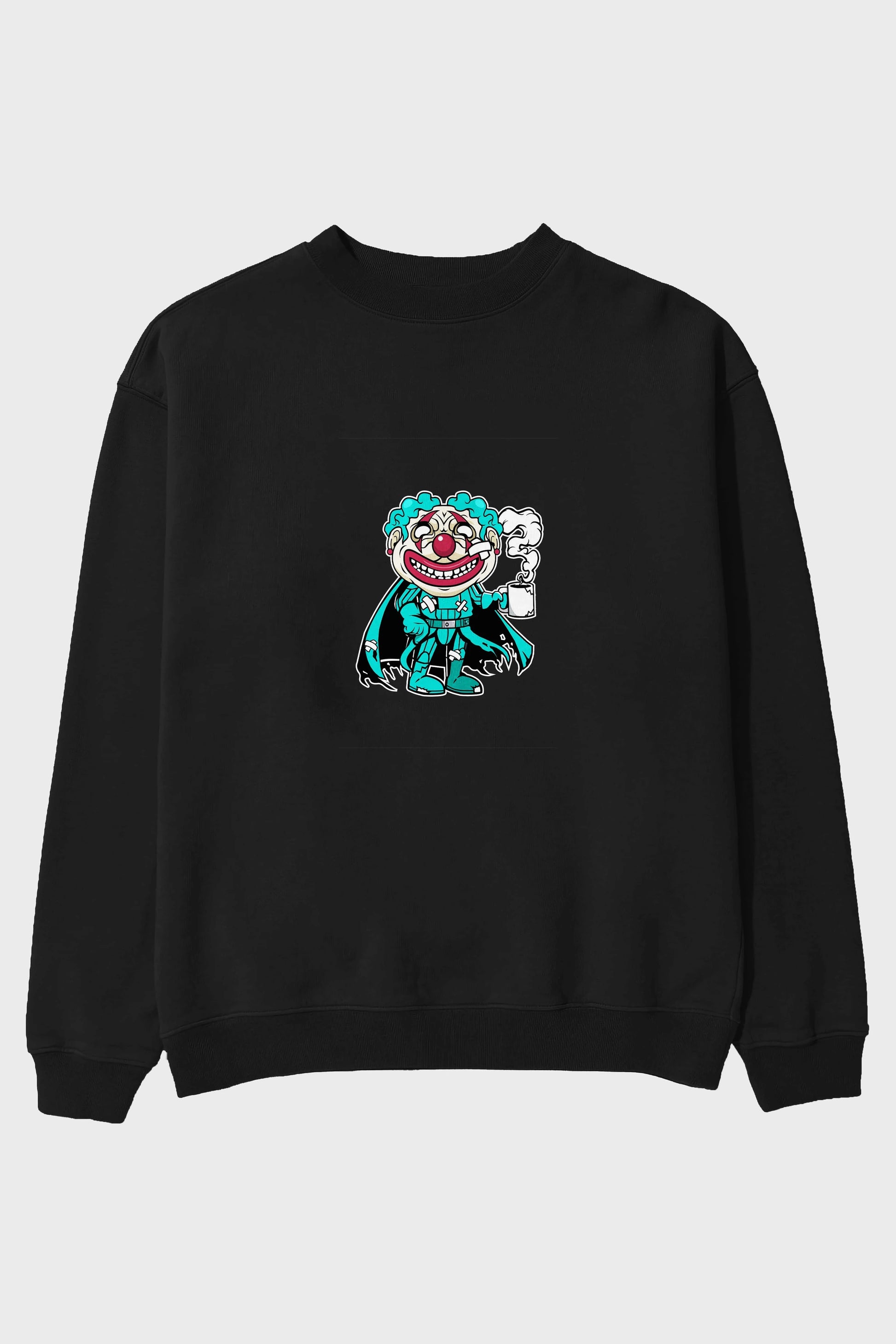 Super Clown Ön Baskılı Oversize Sweatshirt Erkek Kadın Unisex