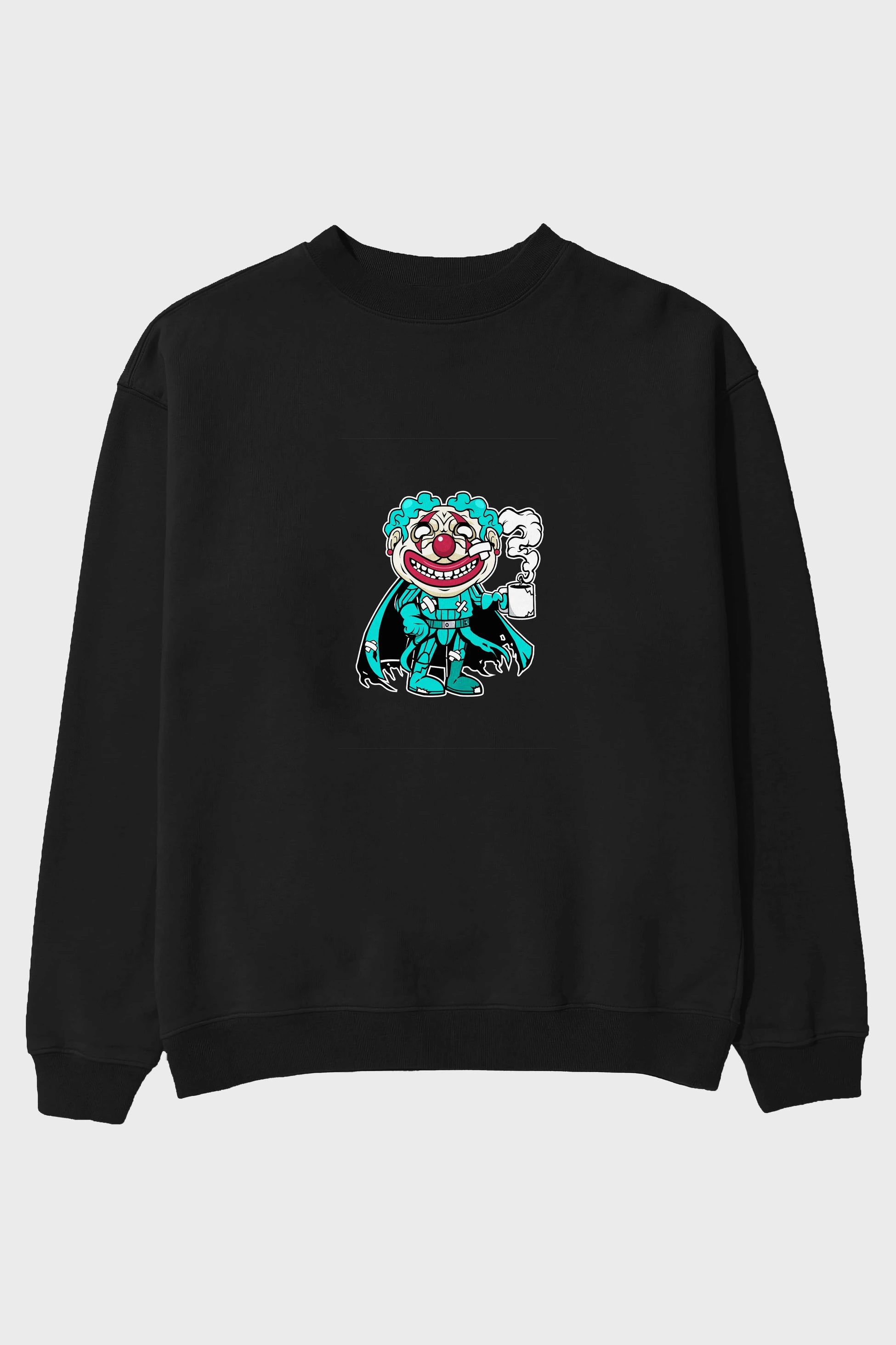 Super Clown Ön Baskılı Oversize Sweatshirt Erkek Kadın Unisex