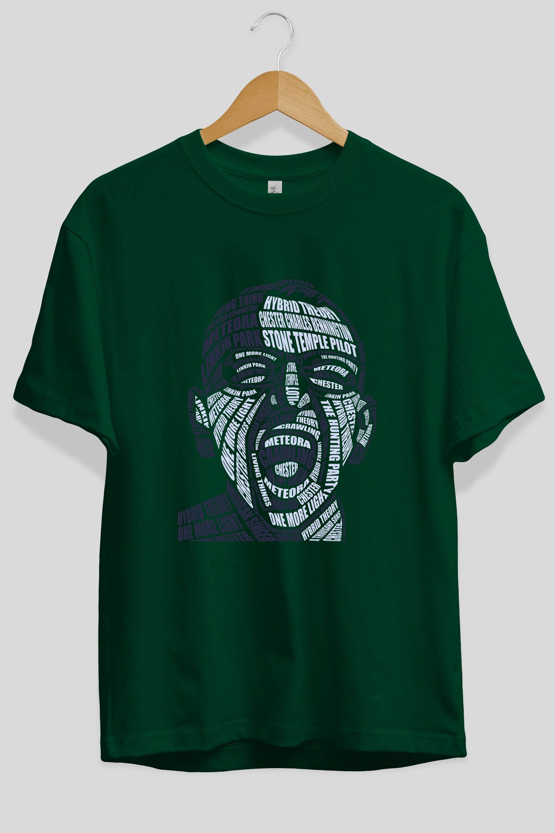 Chester Bennington Calligram Ön Baskılı Oversize t-shirt %100 pamuk Erkek Kadın Unisex