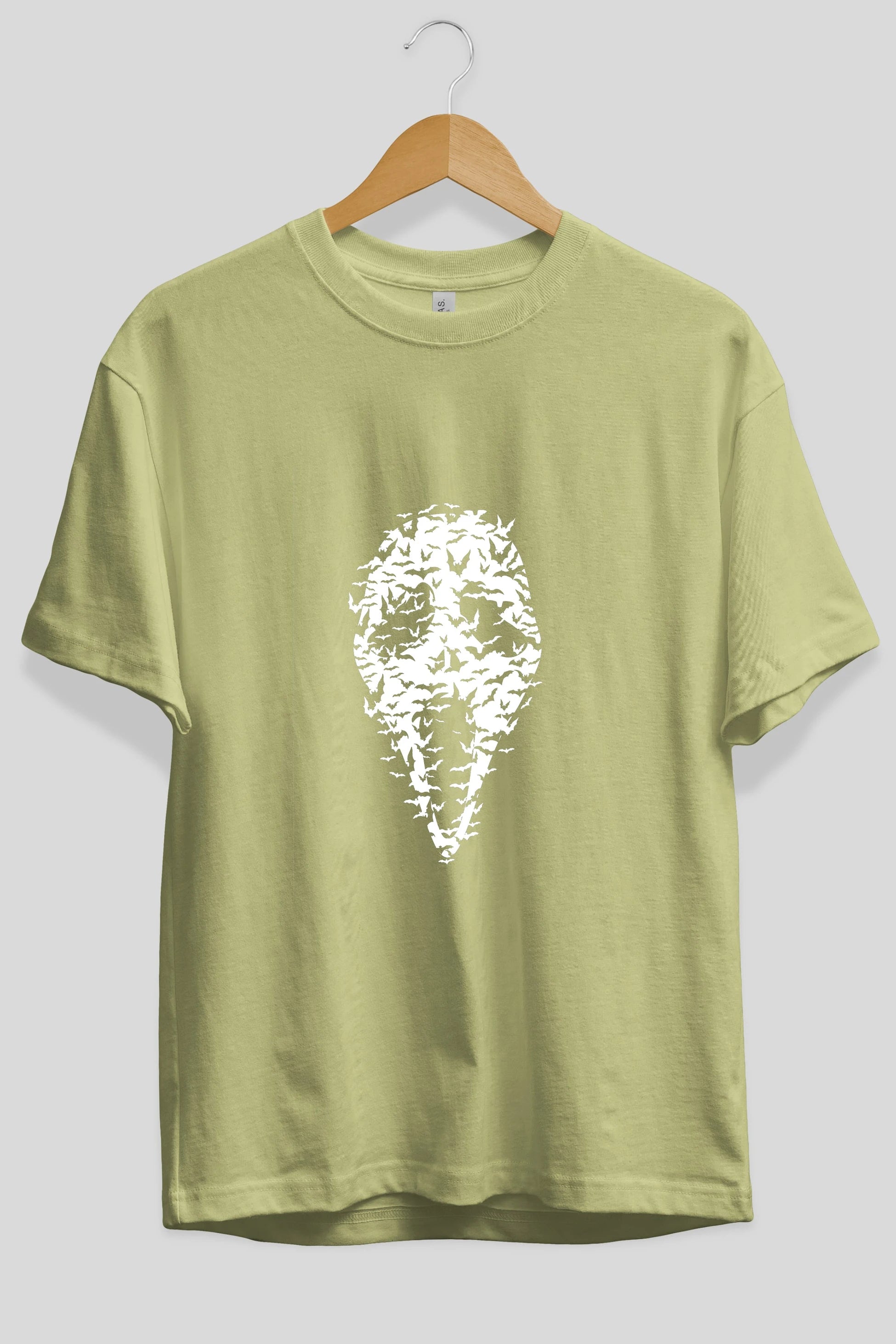 Ghost Face Bats Ön Baskılı Oversize t-shirt %100 pamuk Erkek Kadın Unisex