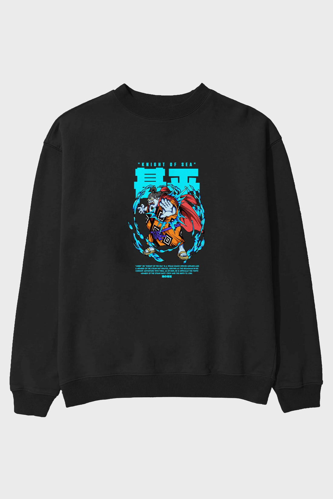 Jinbei Anime Ön Baskılı Oversize Sweatshirt Erkek Kadın Unisex