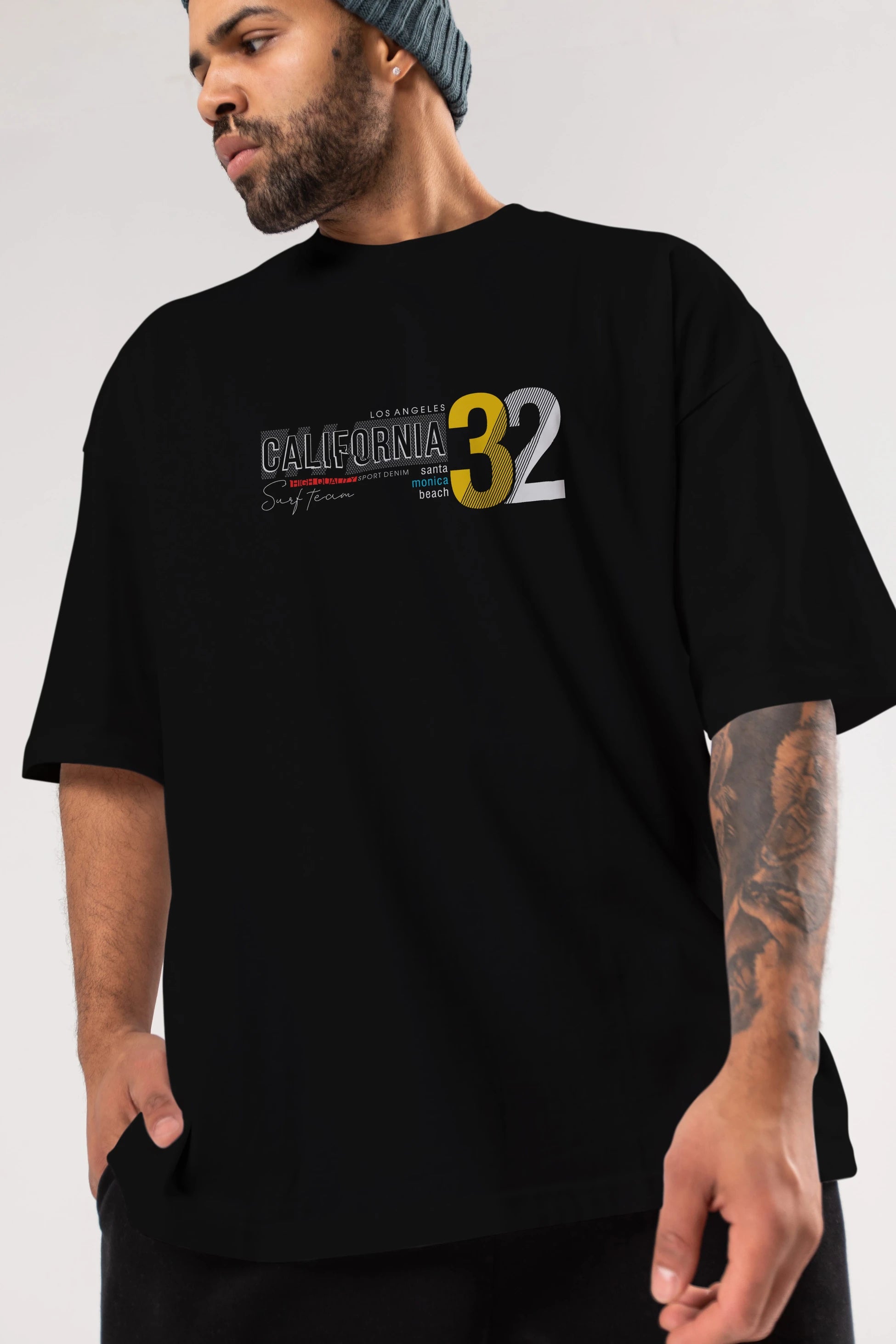 California 32 Ön Baskılı Oversize t-shirt Erkek Kadın Unisex