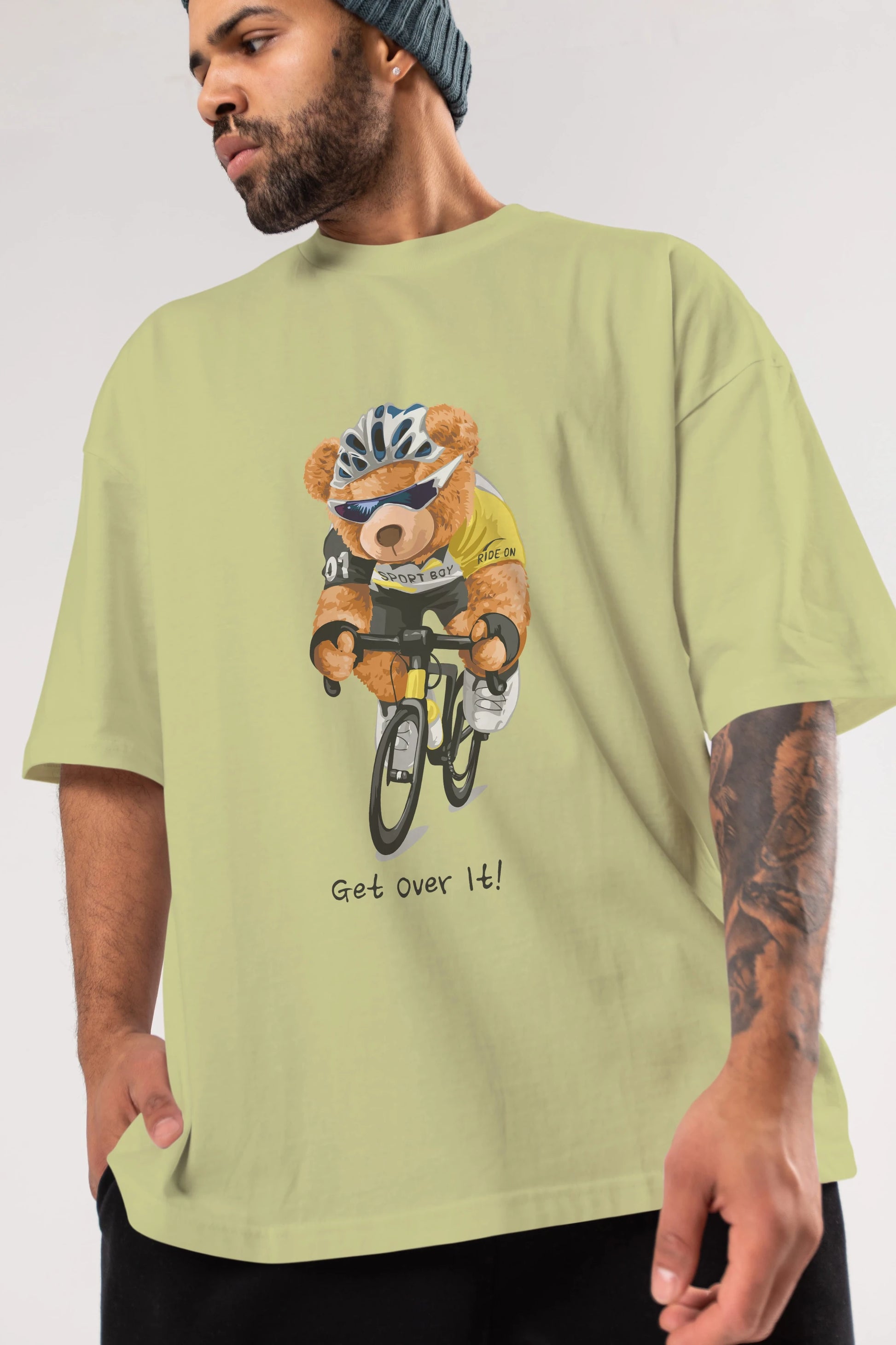 Teddy Bear Sport Boy Ön Baskılı Oversize t-shirt Erkek Kadın Unisex %100 Pamuk