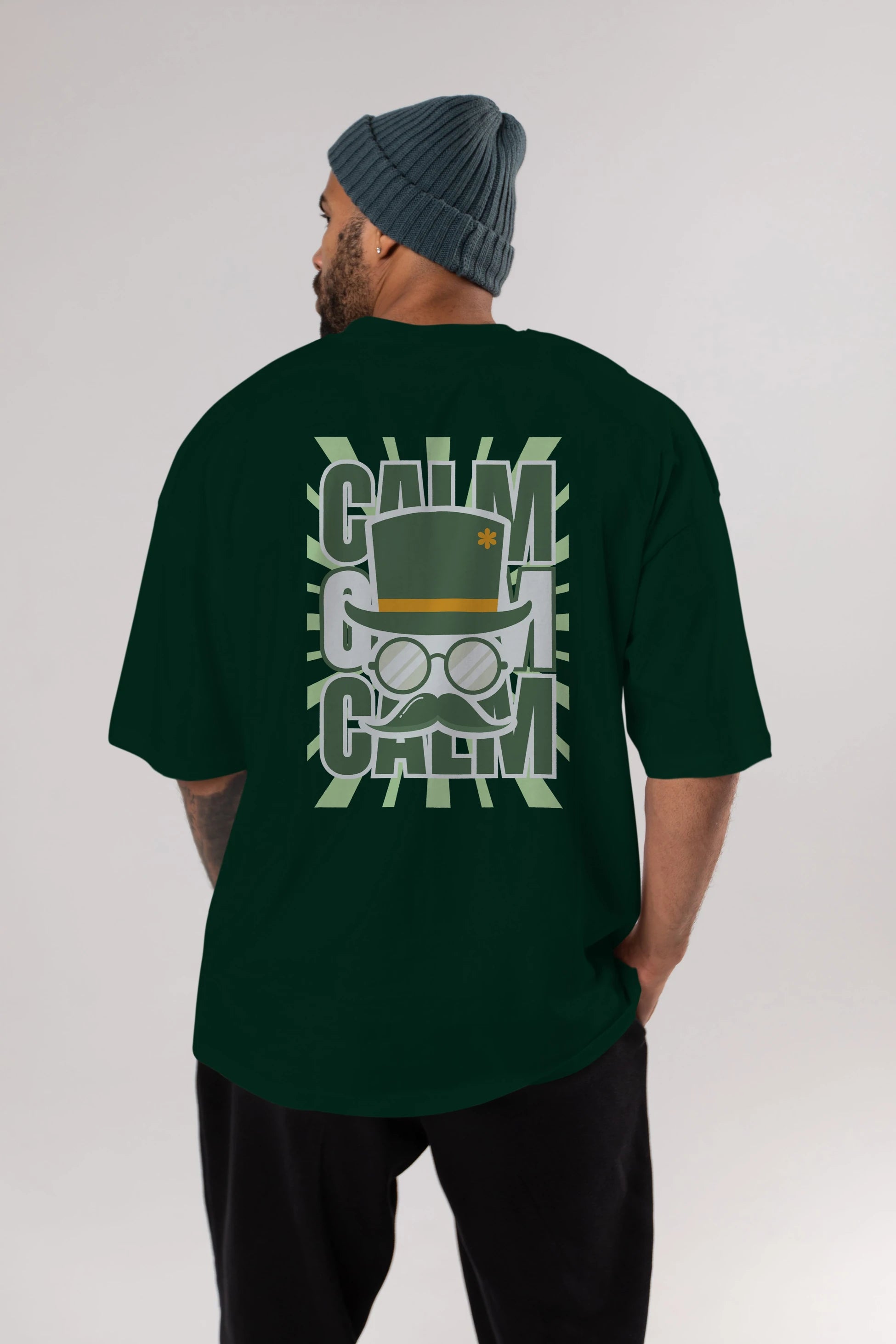 Calm Yazılı Arka Baskılı Oversize t-shirt Erkek Kadın Unisex