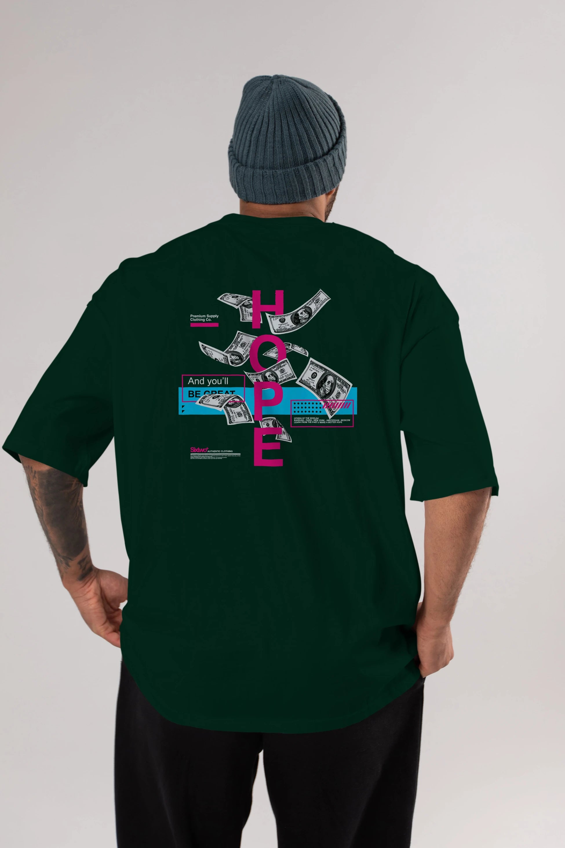 Hope Arka Baskılı Oversize t-shirt Erkek Kadın Unisex