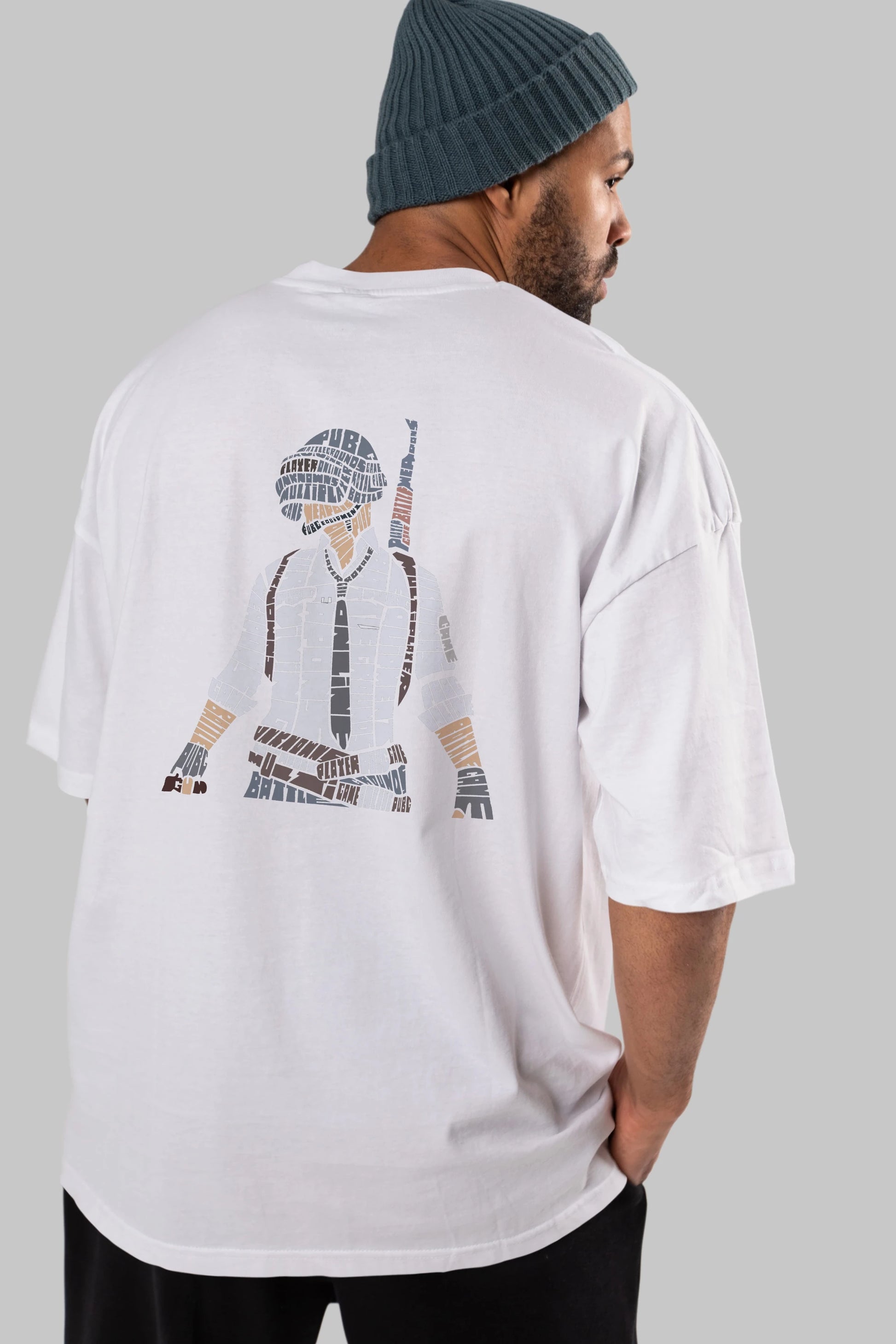 Pubg Arka Baskılı Oversize t-shirt %100 pamuk Erkek Kadın Unisex