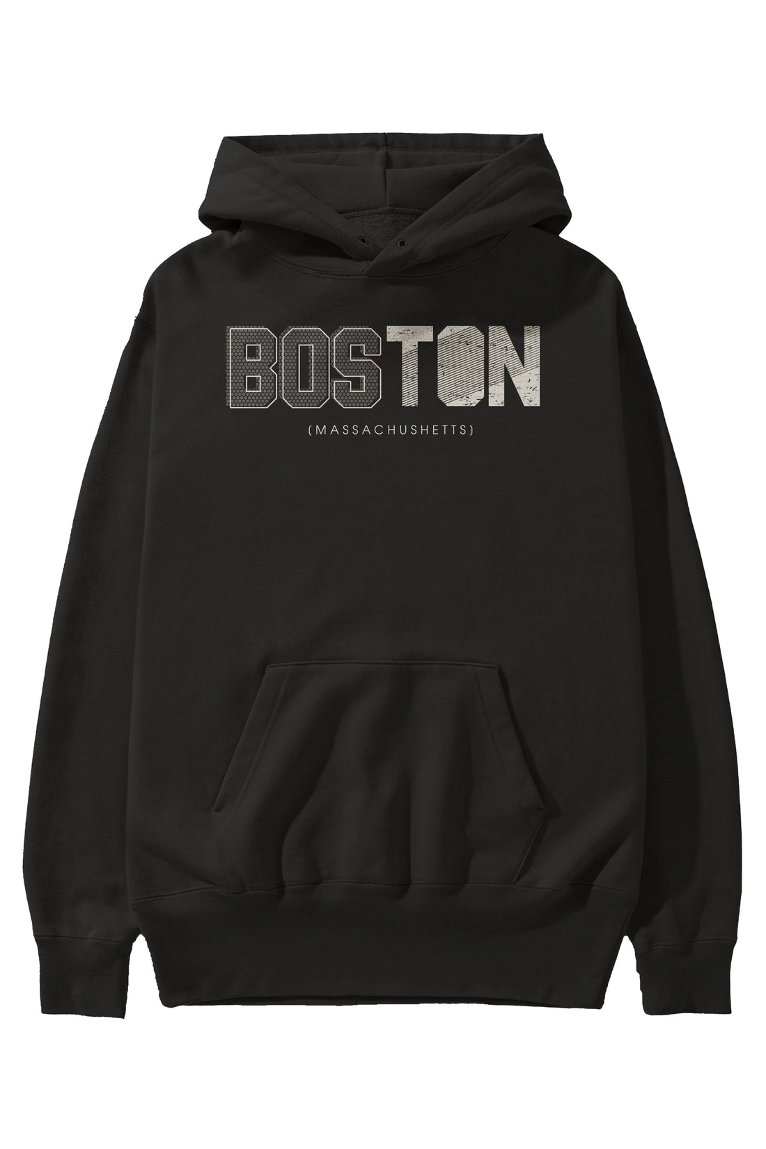 Boston Ön Baskılı Oversize Hoodie Kapüşonlu Sweatshirt Erkek Kadın Unisex