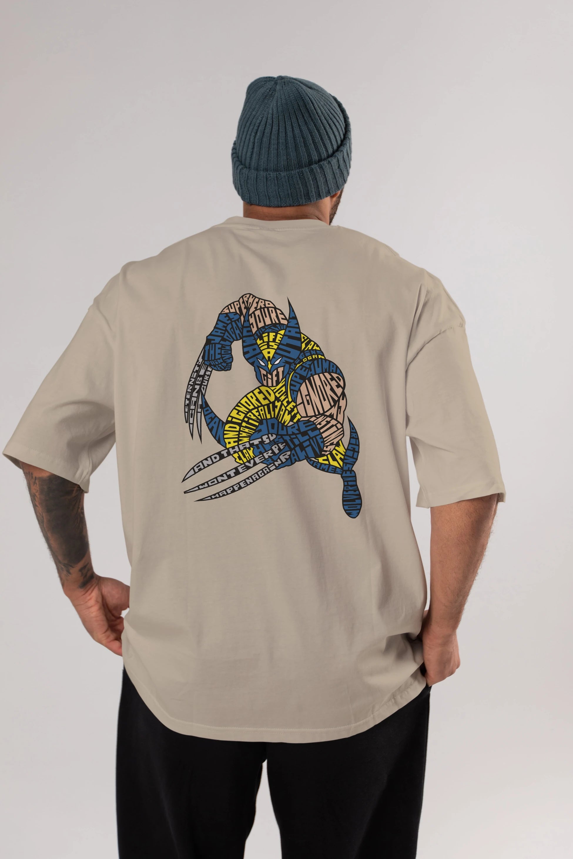 Logan Arka Baskılı Oversize t-shirt %100 pamuk Erkek Kadın Unisex