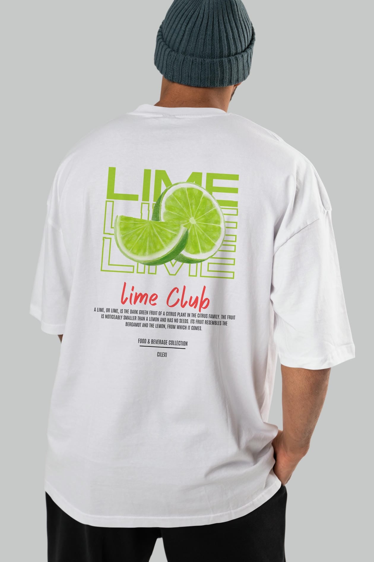 Lime Kokteyl Serisi Baskılı Oversize t-shirt Erkek Kadın Unisex %100 Pamuk Bisiklet Yaka tişort