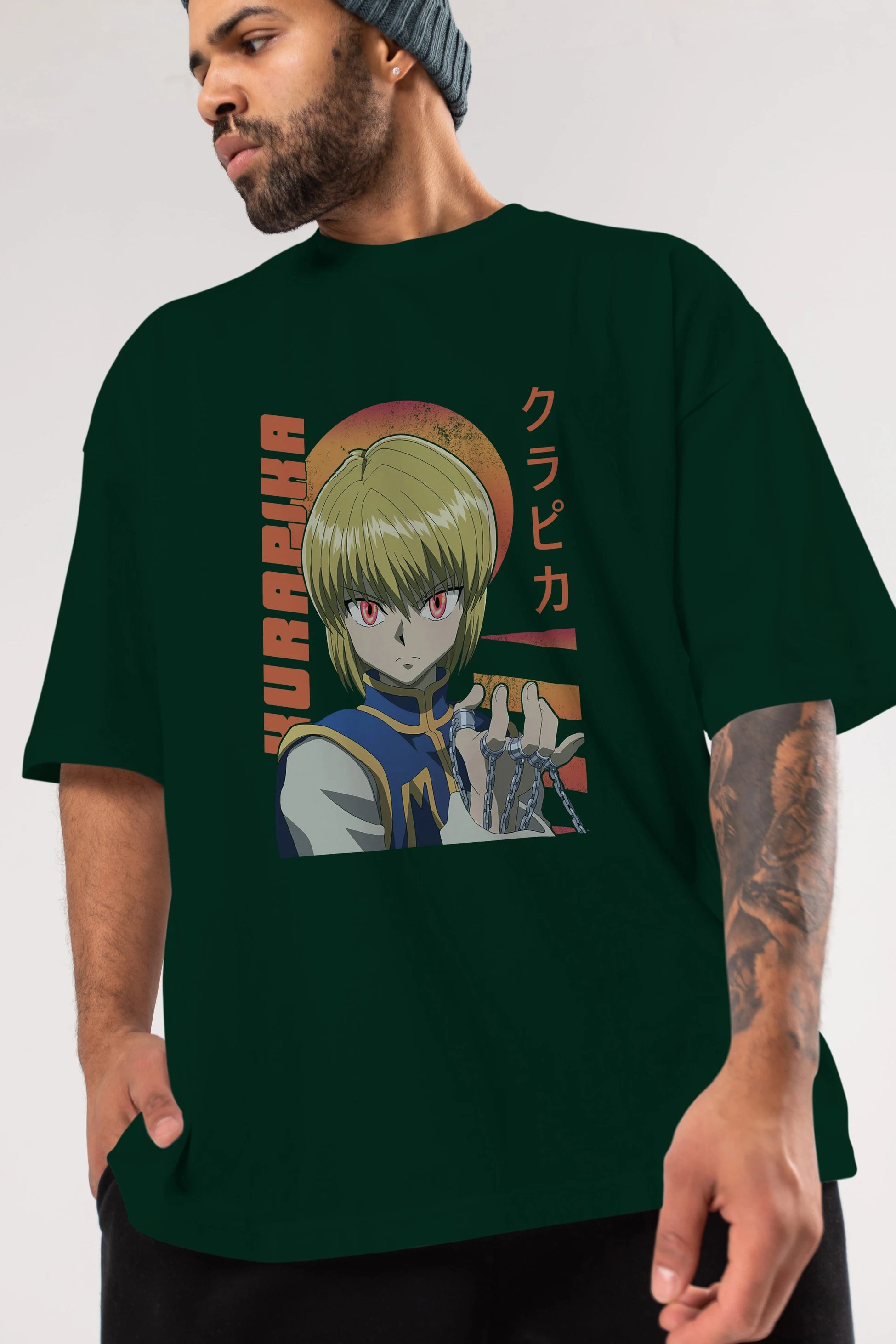 Kurapika 5 (2) Anime Ön Baskılı Oversize t-shirt %100 pamuk Erkek Kadın Unisex