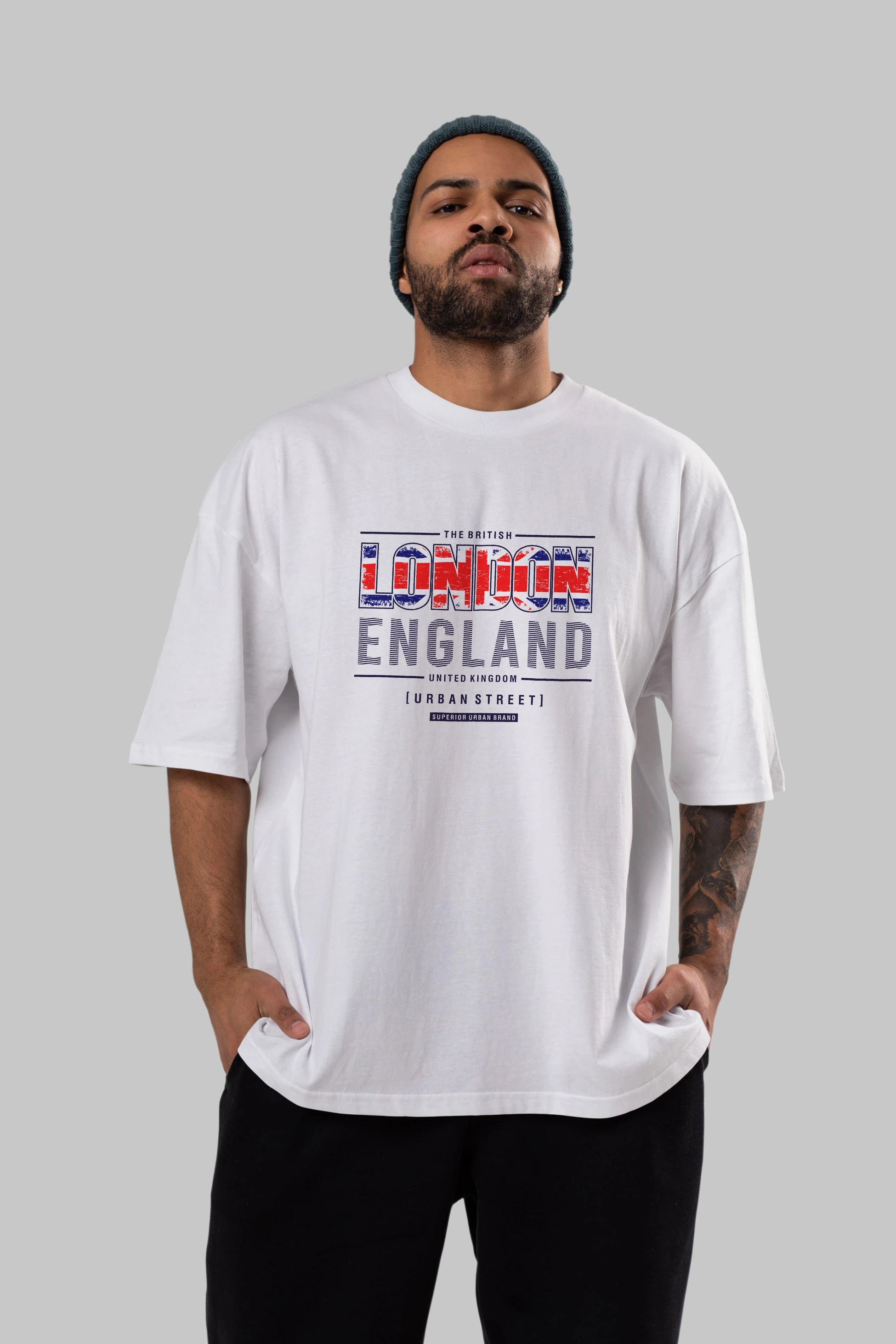 London England Ön Baskılı Oversize t-shirt Erkek Kadın Unisex